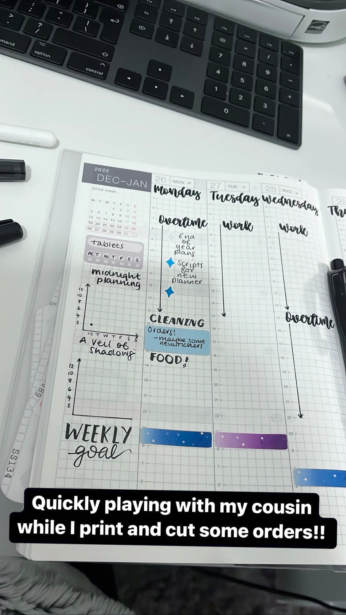 Box with check off boxes , Functional and Handmade Planner Sticker Sheets