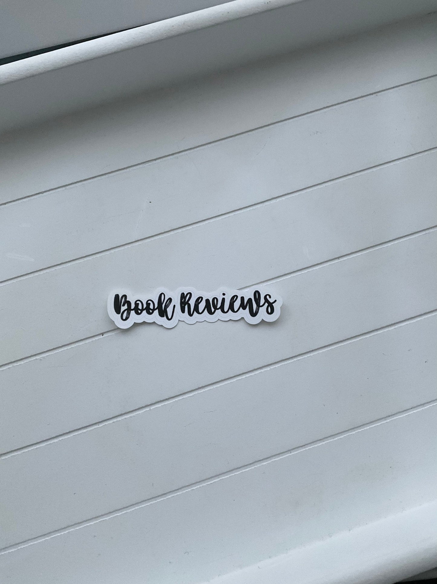 Book Reviews Title in Font Six, Functional and Handmade Planner Sticker