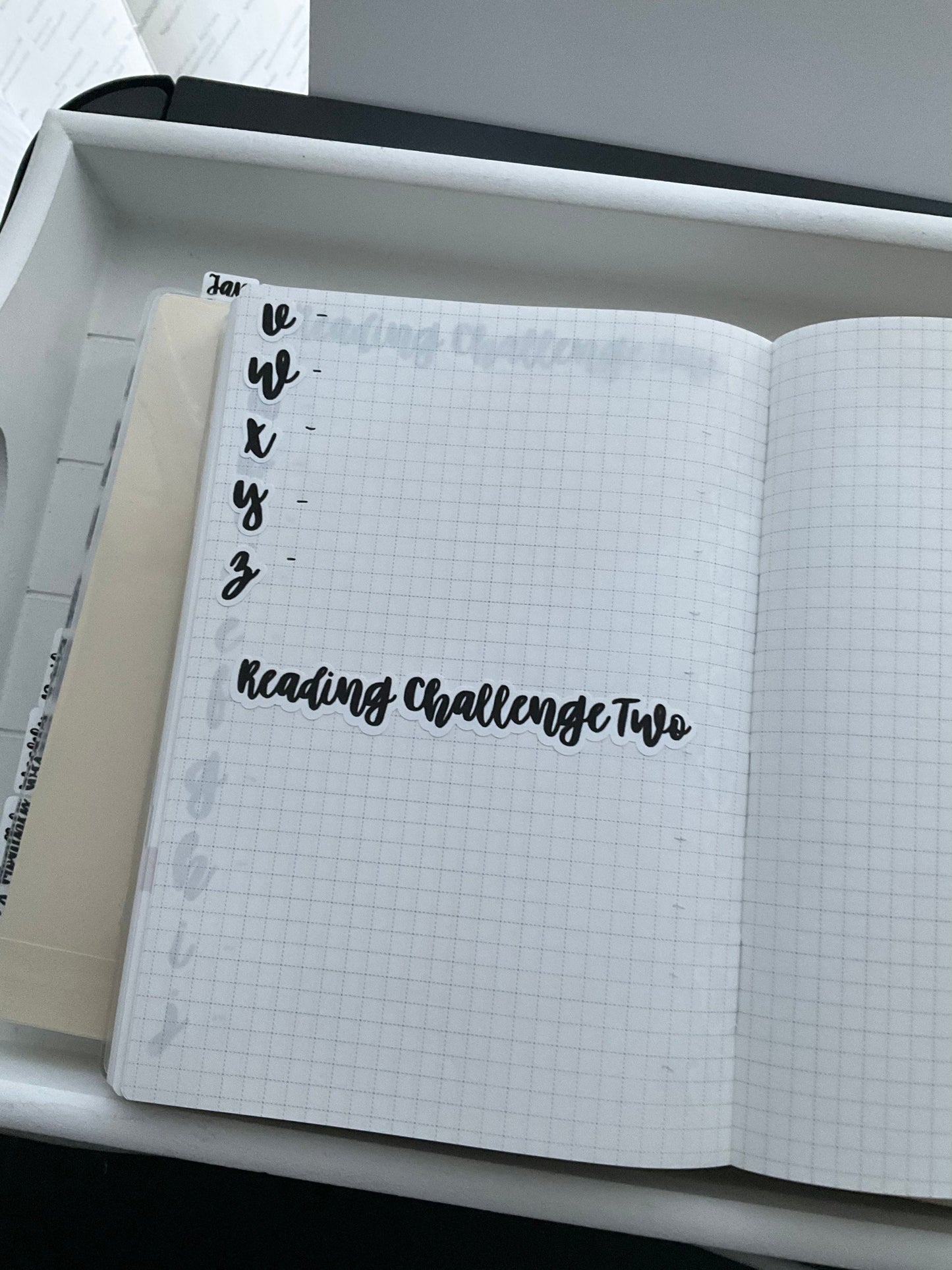 Reading challenge A- Z in Font Six, Functional and Handmade Planner Sticker Sheets
