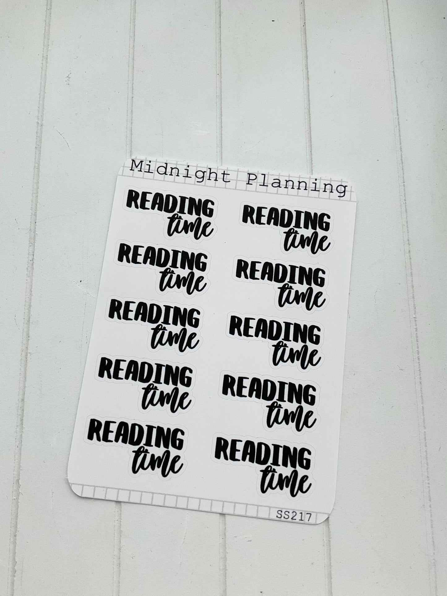 Reading Time, Script Allocators and Titles That Are Functional and Handmade Bookish Sticker Sheets