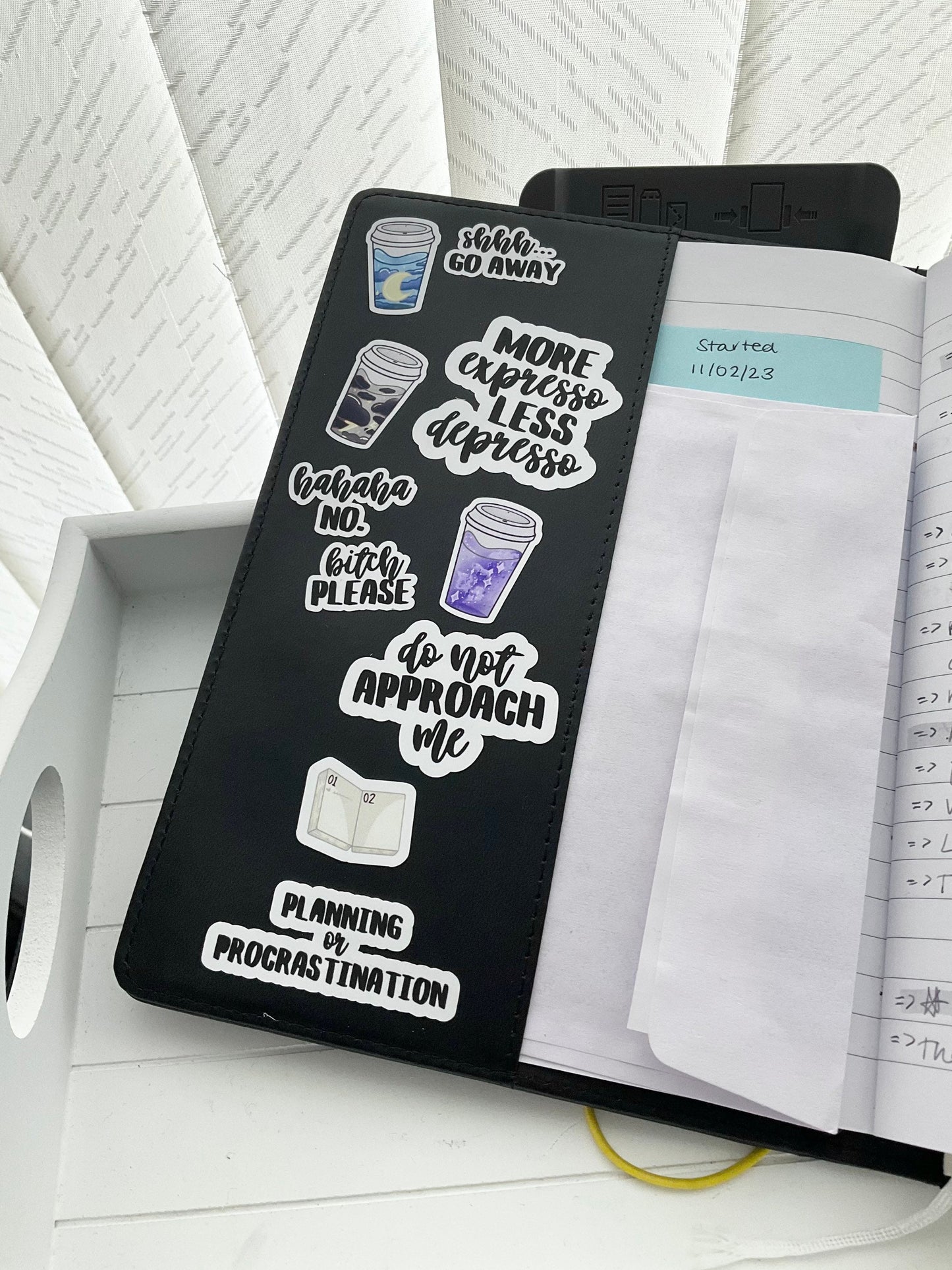 More Expresso, Less Depresso Functional and Handmade Planner Die Cut Coffee Related Sticker