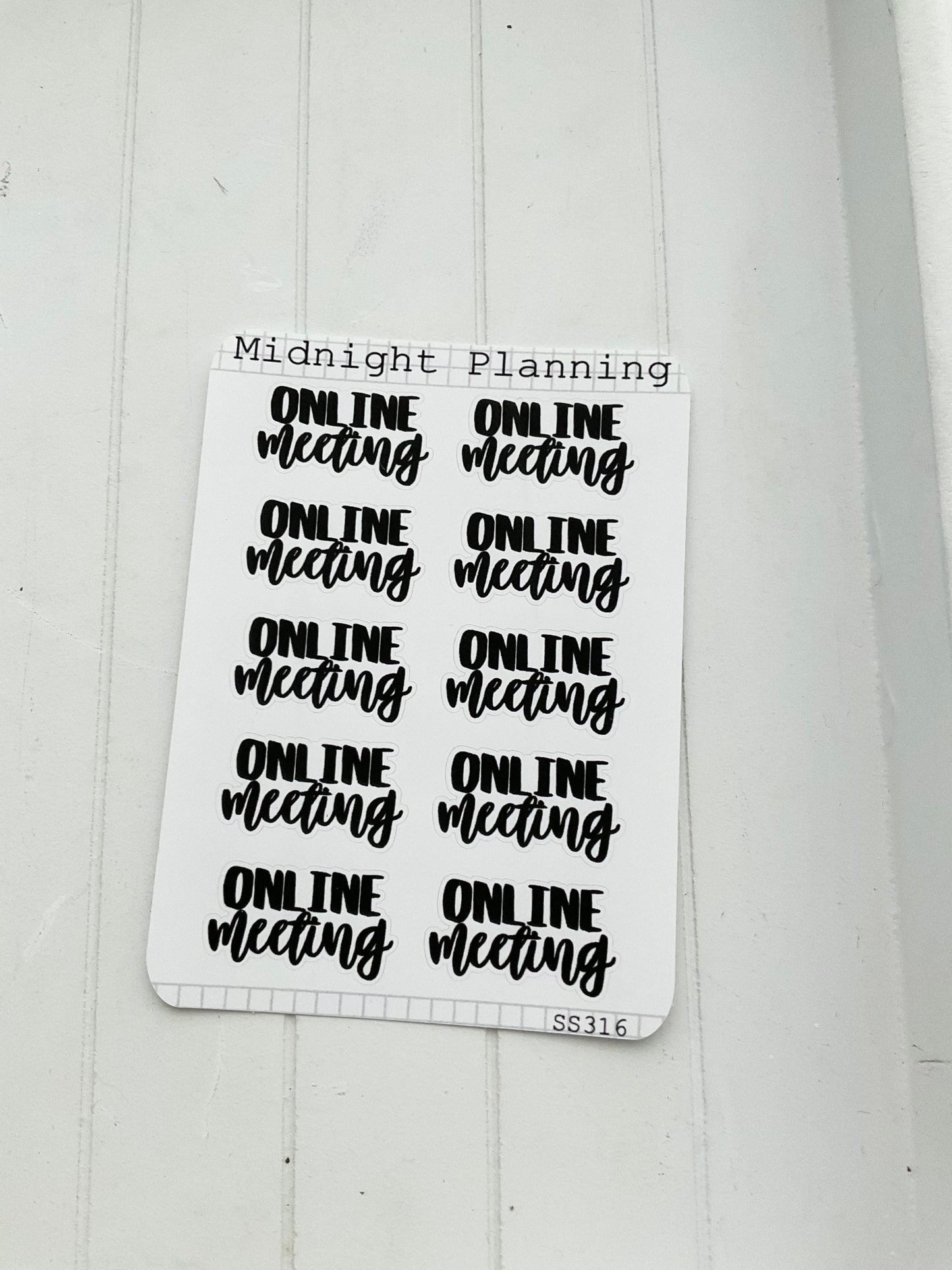 Online Meeting, Script Allocators and Titles That Are Functional and Handmade Planner Sticker Sheets
