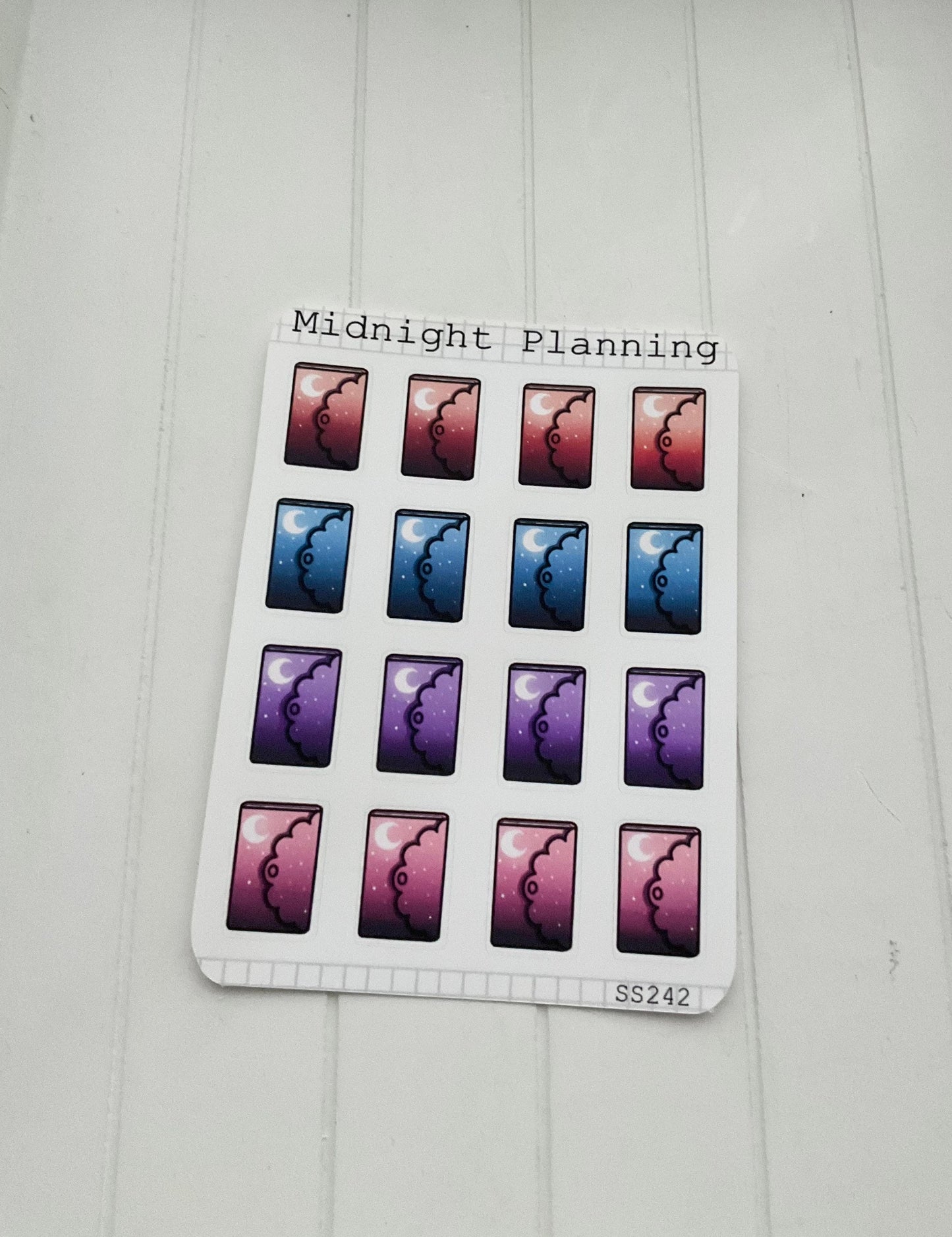 Night Sky Inspired, 16 Large Planner Stickers, Functional and Handmade Stickers