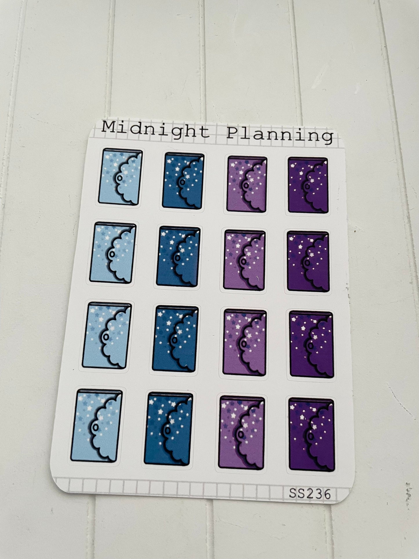 Deep Starry 16 Large Planner Stickers, Functional and Handmade Stickers