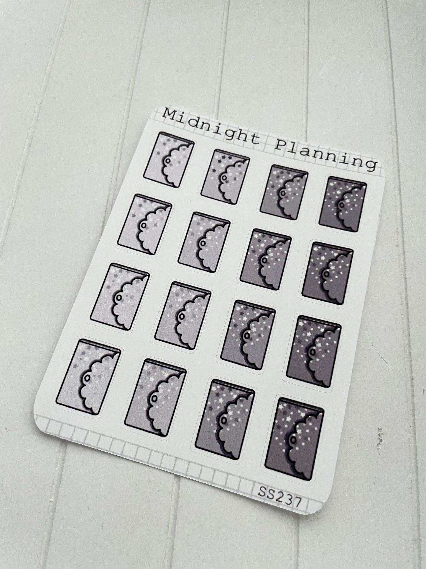 Deep Starry 16 Large Planner Stickers, Functional and Handmade Stickers