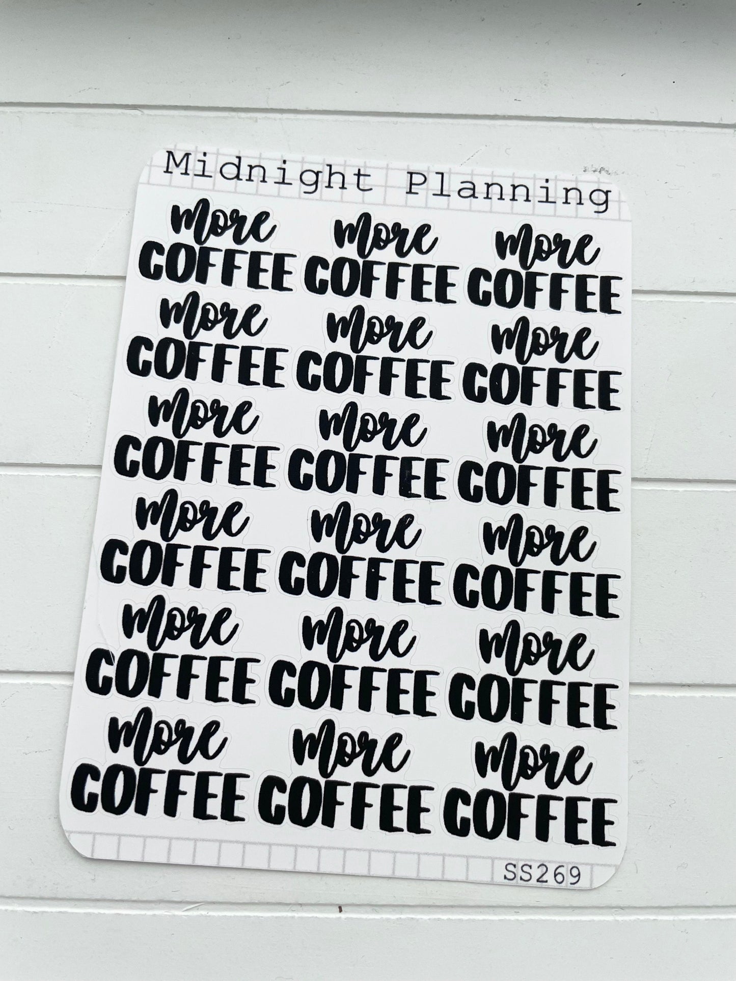 More Coffee, Script Allocators and Titles That Are Functional and Handmade Planner Sticker Sheets
