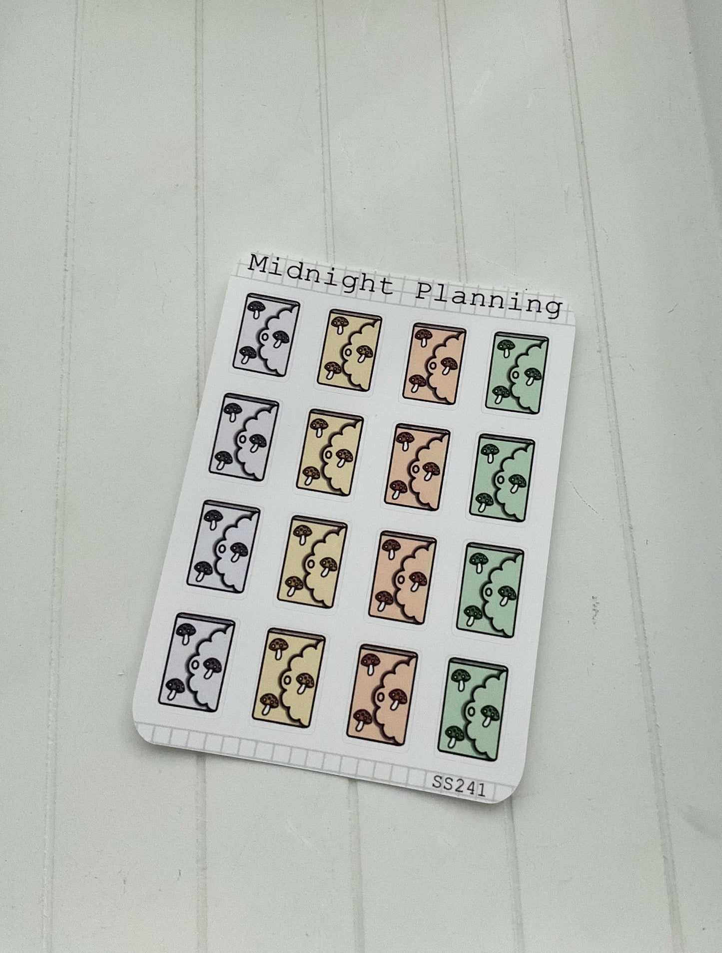 Mushroom 16 Large Planner Stickers, Functional and Handmade Stickers