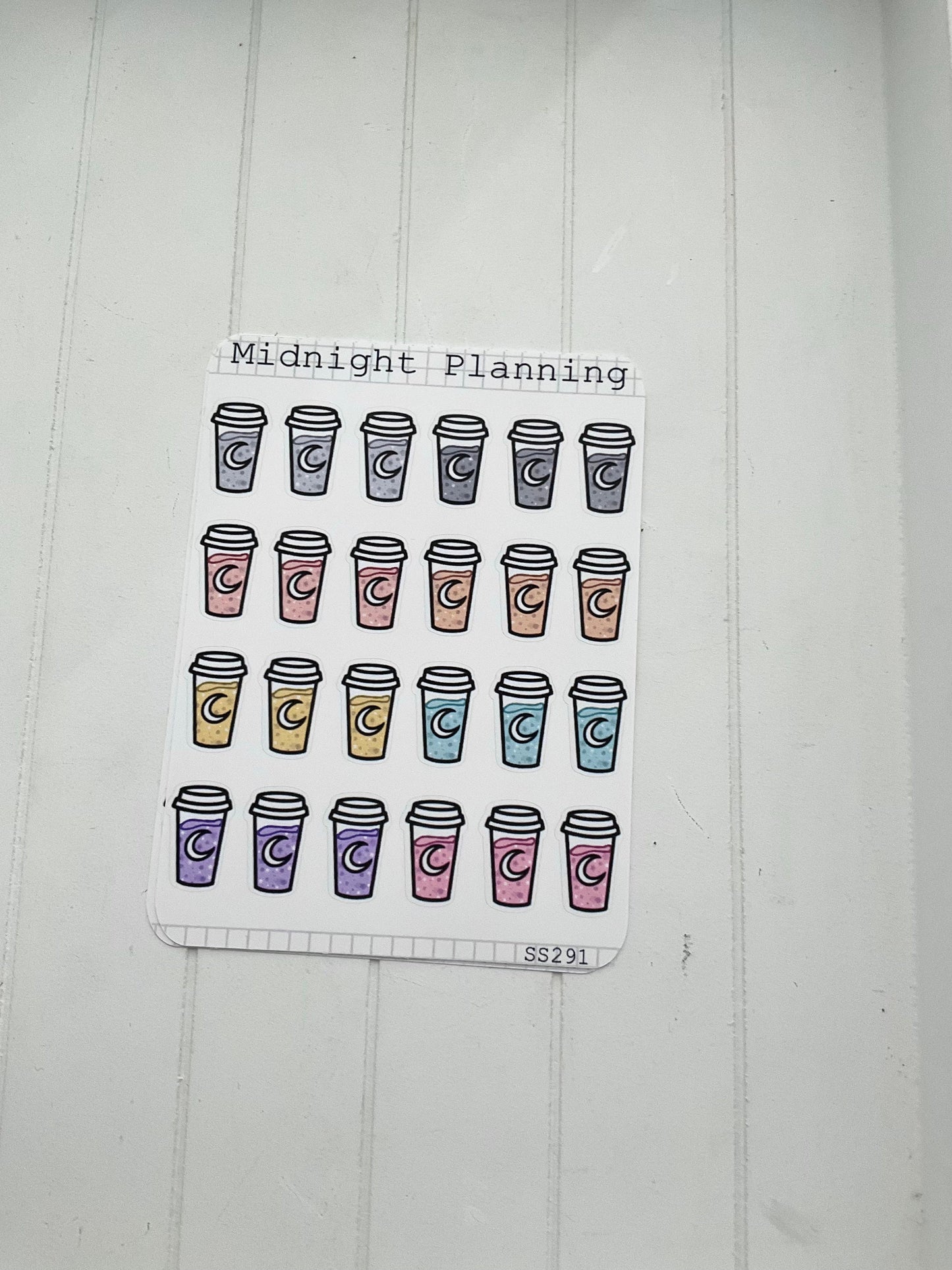 Flecked Large Coffee Cup Stickers, Functional and Handmade Stickers