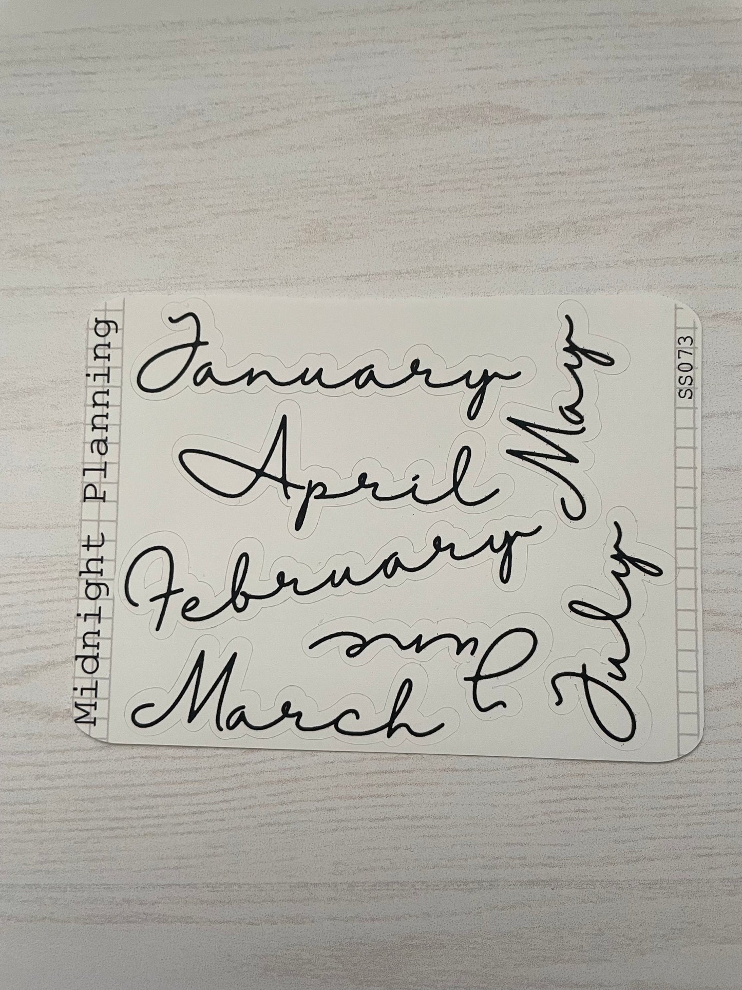 B-GRADE Monthly Labels in Script Five