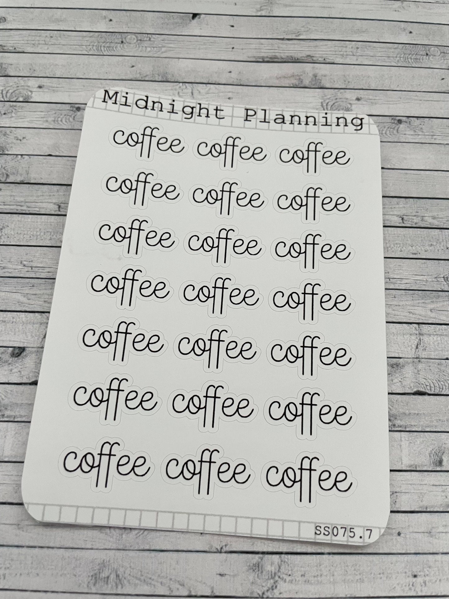 Coffee Scripts, Functional and Handmade Planner Sticker Sheets