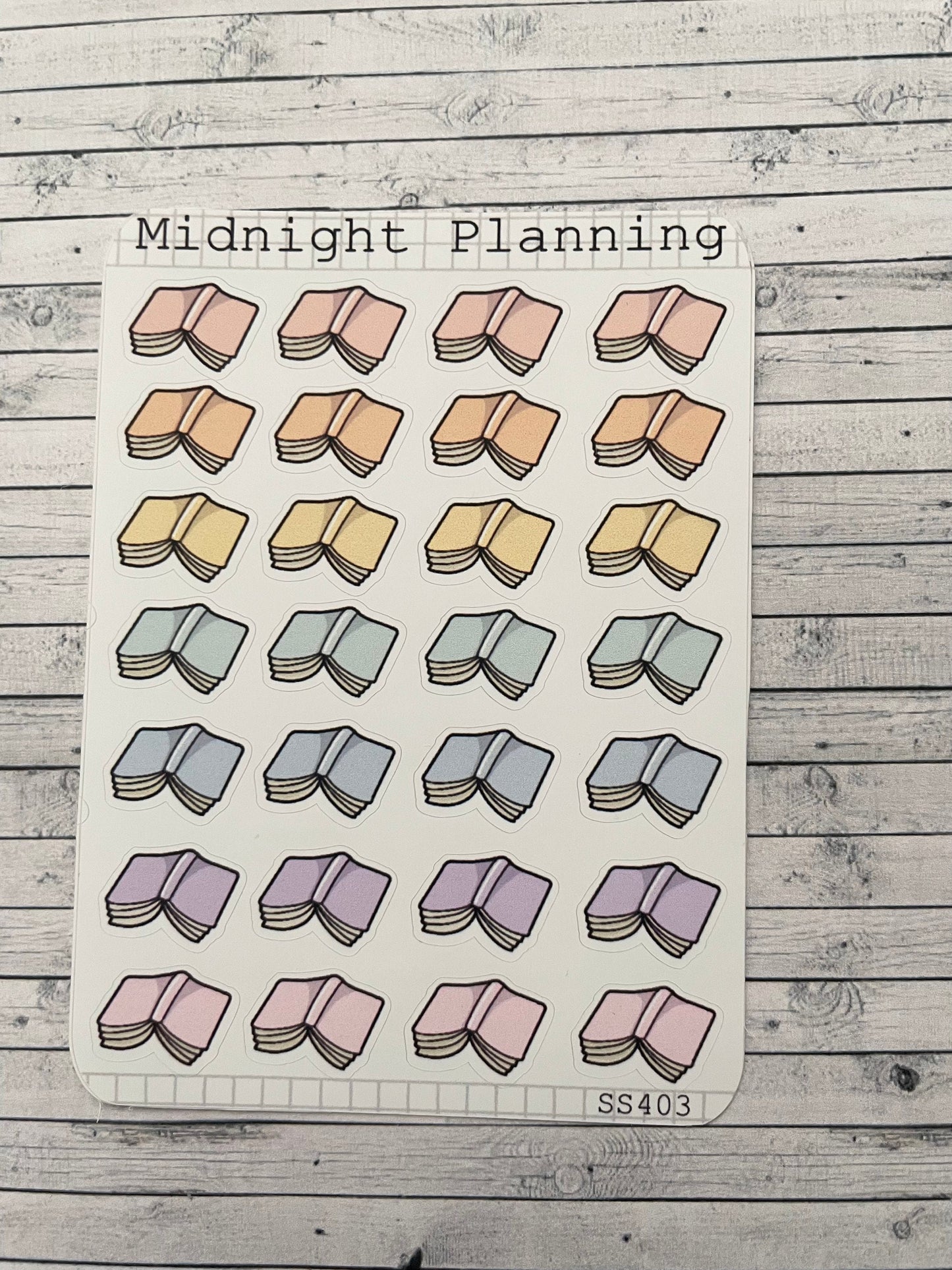 Open Flat Book, Functional and Handmade Planner Sticker Sheets
