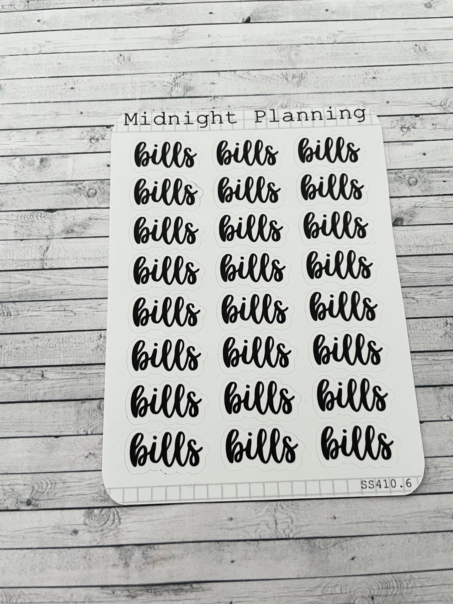 Bills Scripts, Functional and Handmade Planner Sticker Sheets