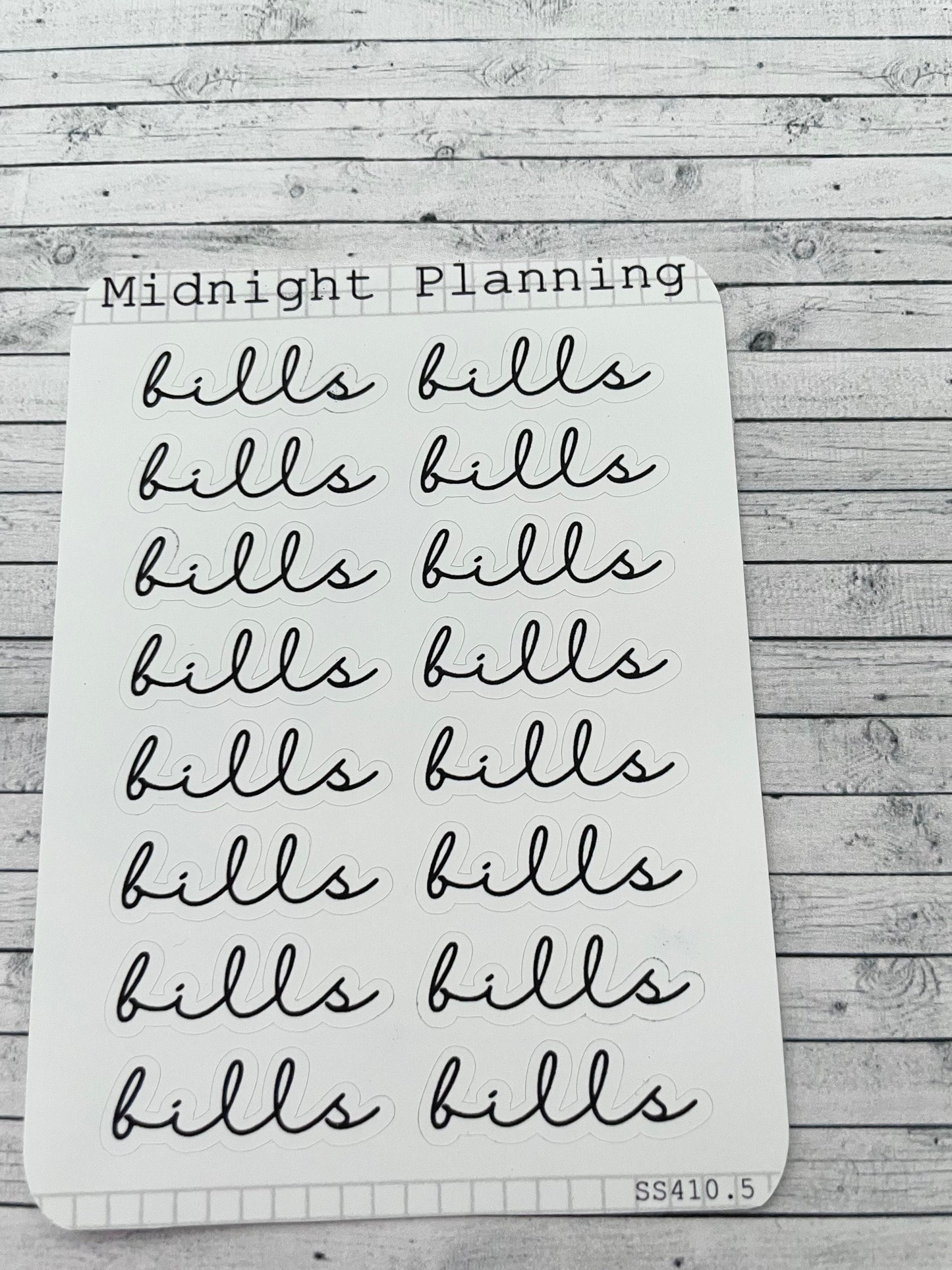 Bills Scripts, Functional and Handmade Planner Sticker Sheets