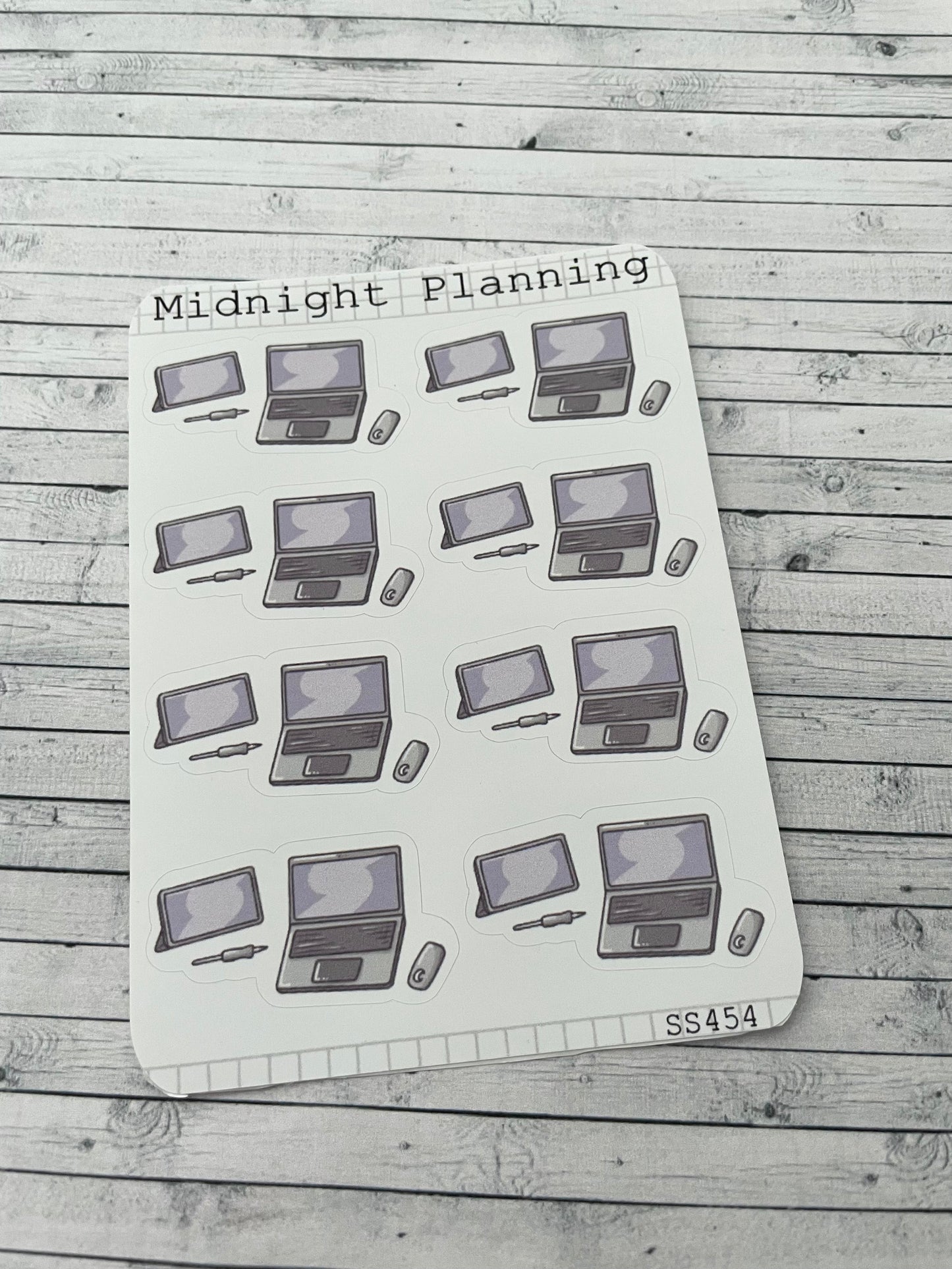Laptop and iPad Dual Setup, Work, Functional and Handmade Planner Sticker Sheets