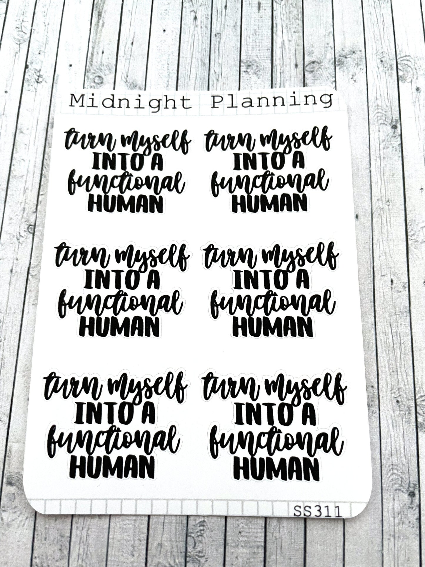 Turn myself into a functional human being, Script Allocators and Titles That Are Functional and Handmade Planner Sticker Sheets