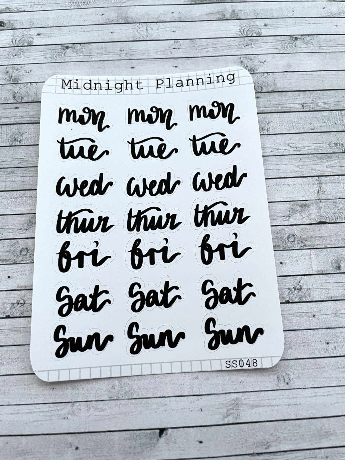 Weekday Title in Font Three