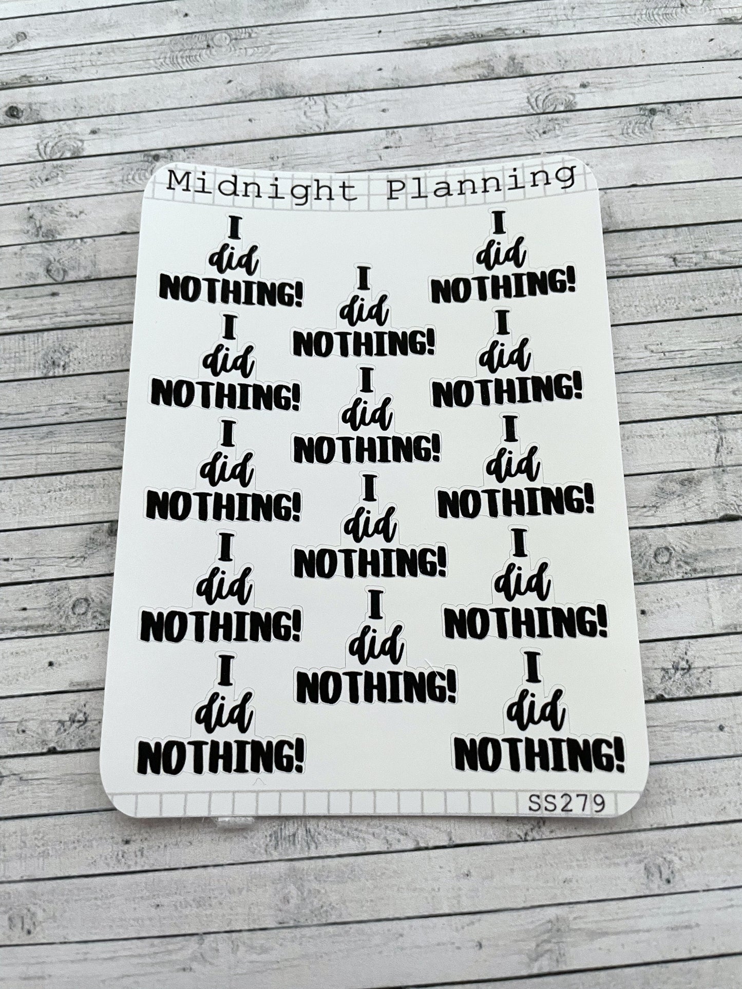 I Did Nothing, Script Allocators and Titles That Are Functional and Handmade Planner Sticker Sheets