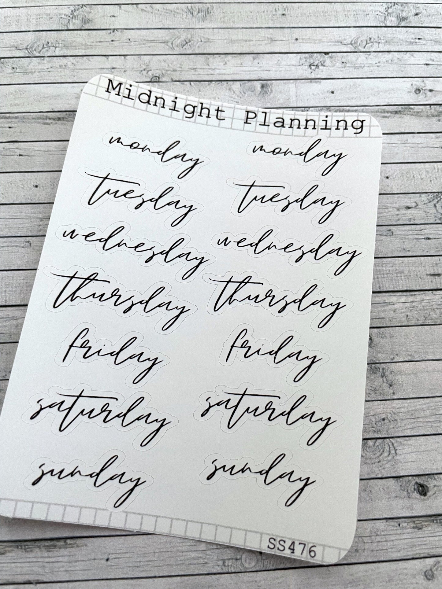 Weekly Labels in Font Eighteen