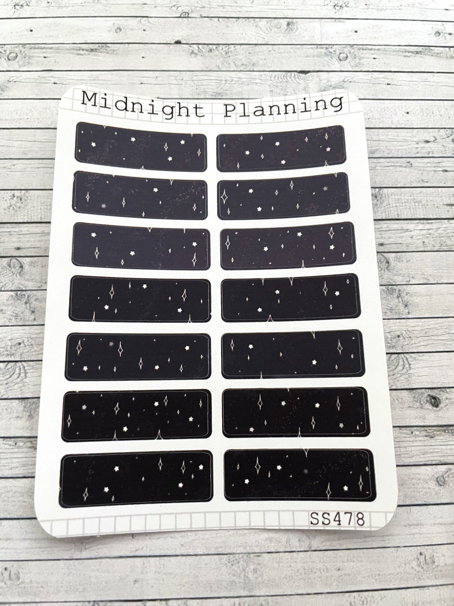 Dark Star themed Box Stickers, Functional and Handmade Planner Sticker Sheets