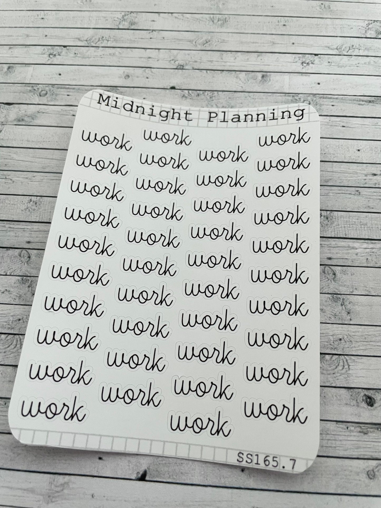 Work Script in Font Six, Functional and Handmade Planner Sticker Sheets