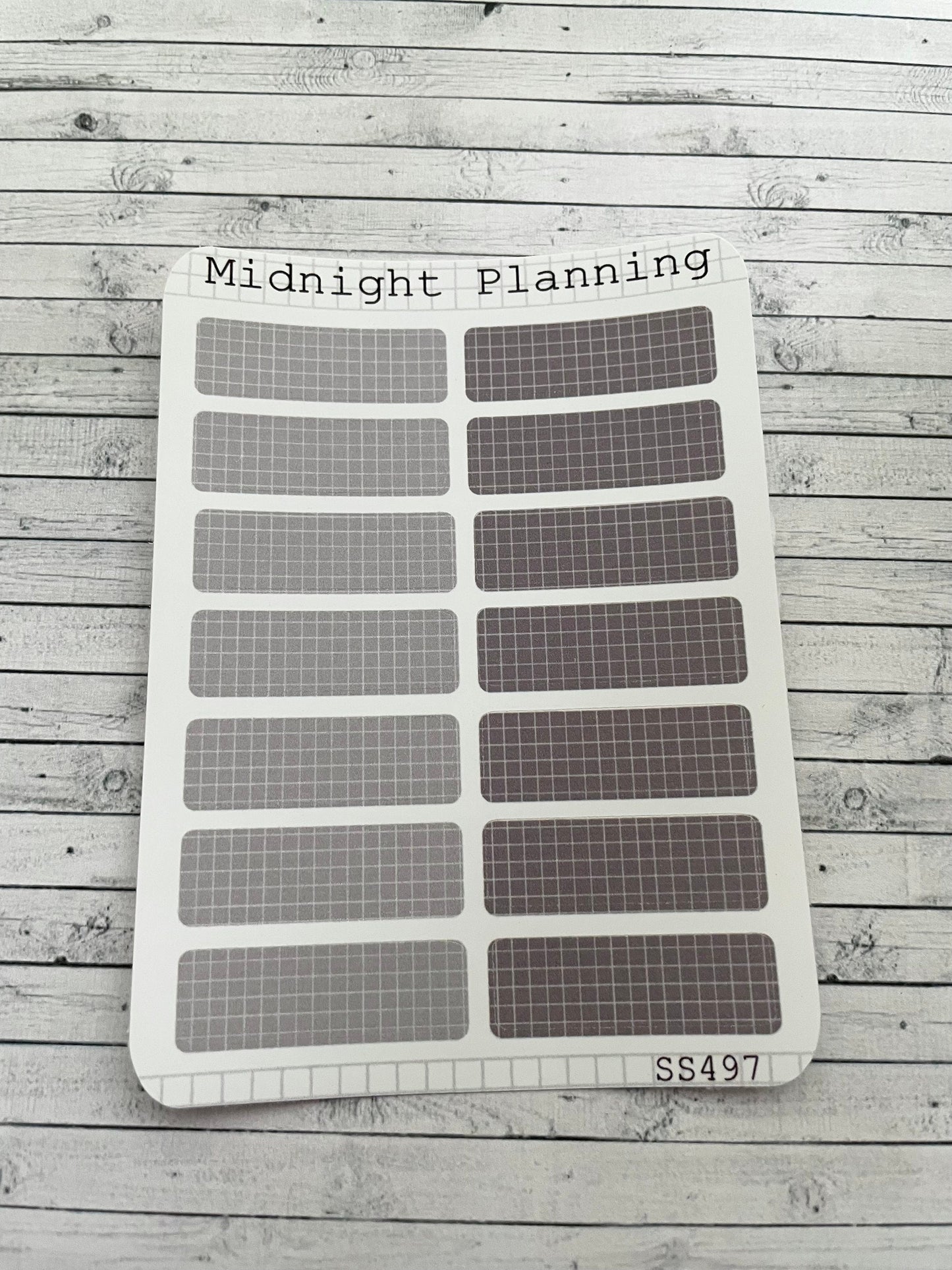 Grey Checked, Box Stickers, Functional and Handmade Planner Sticker Sheets