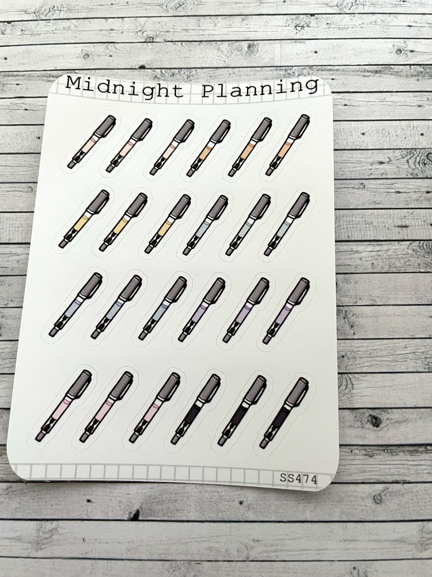 Fountain Pen, Functional and Handmade Planner Sticker Sheets