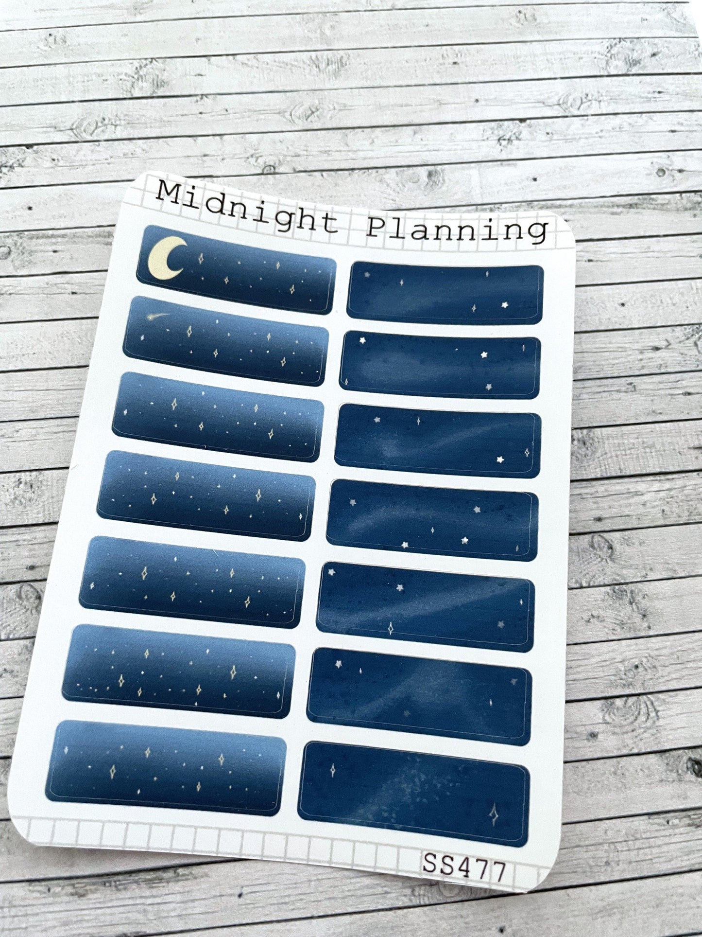 Night Sky themed Box Stickers, Functional and Handmade Planner Sticker Sheets