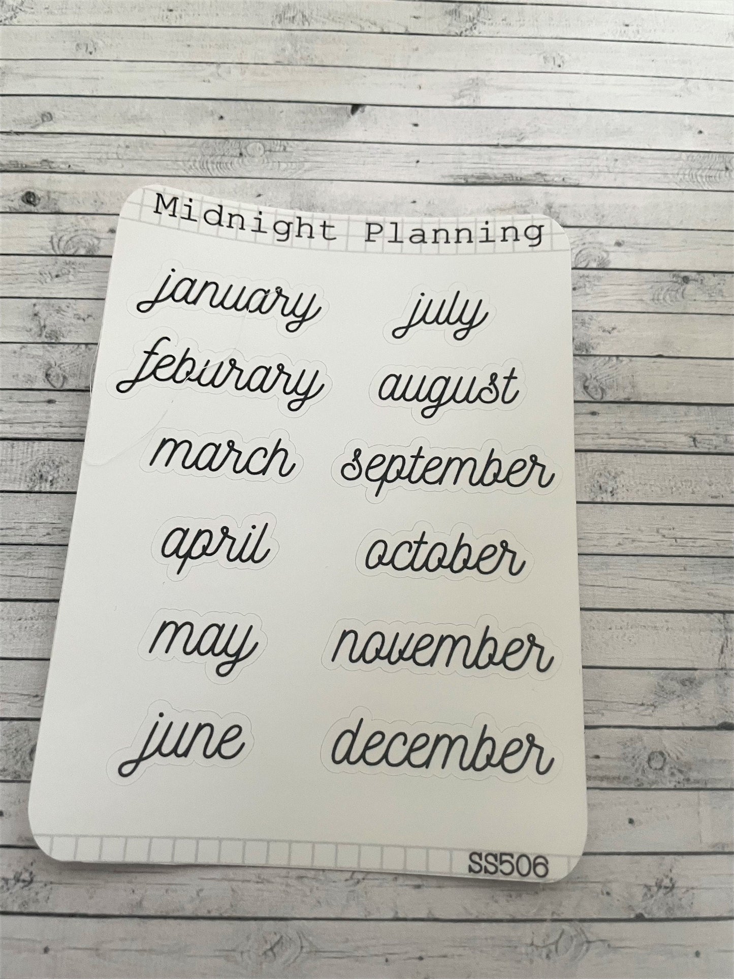 Monthly Labels In Font Eleven, Functional and Handmade Planner Sticker Sheets