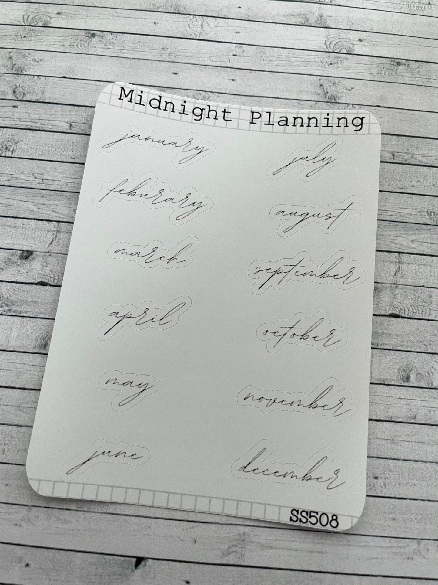 Monthly Labels In Font Fithteen, Functional and Handmade Planner Sticker Sheets