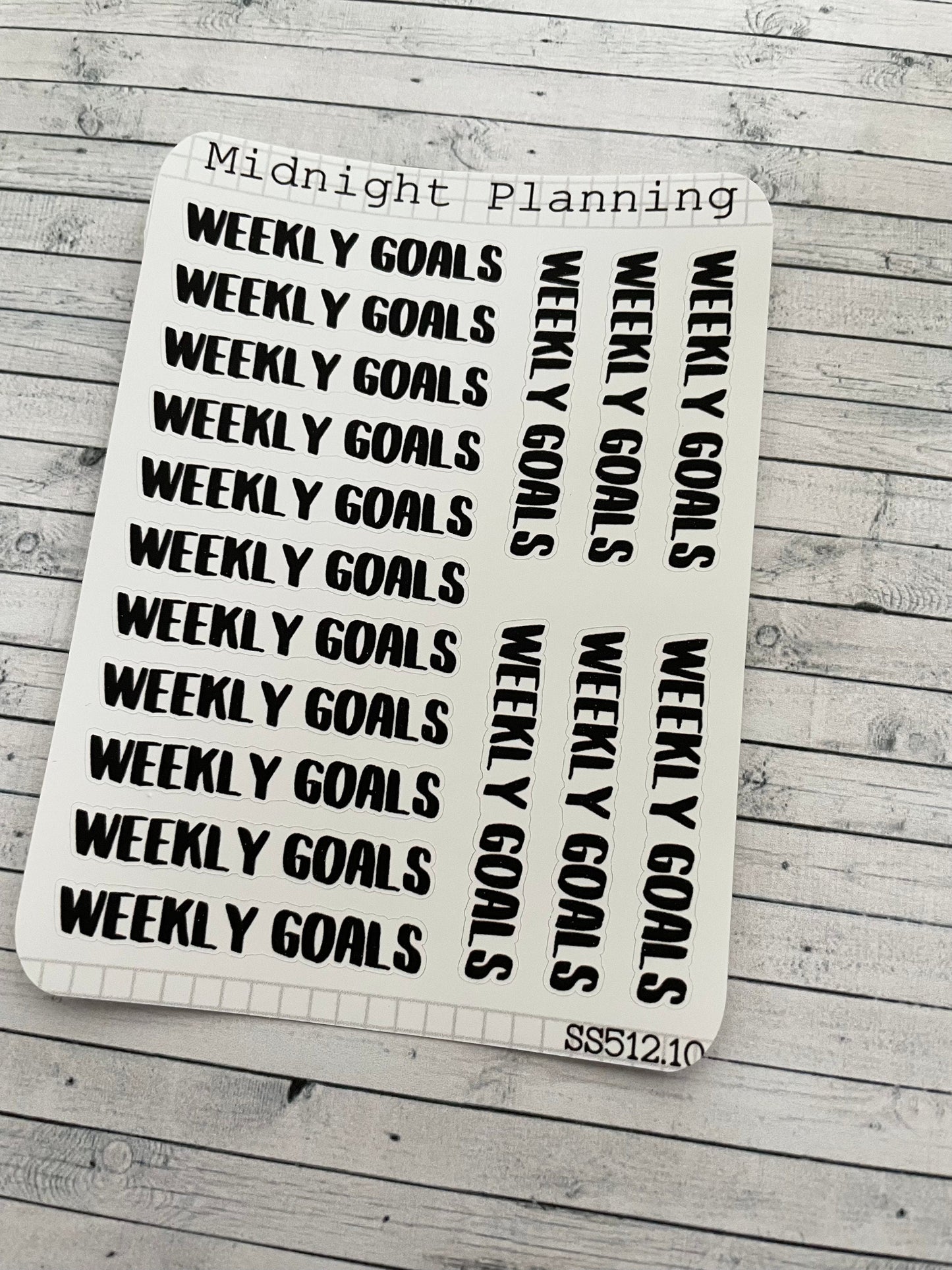 Weekly Goals In a Smaller Size, Functional and Handmade Planner Sticker Sheets
