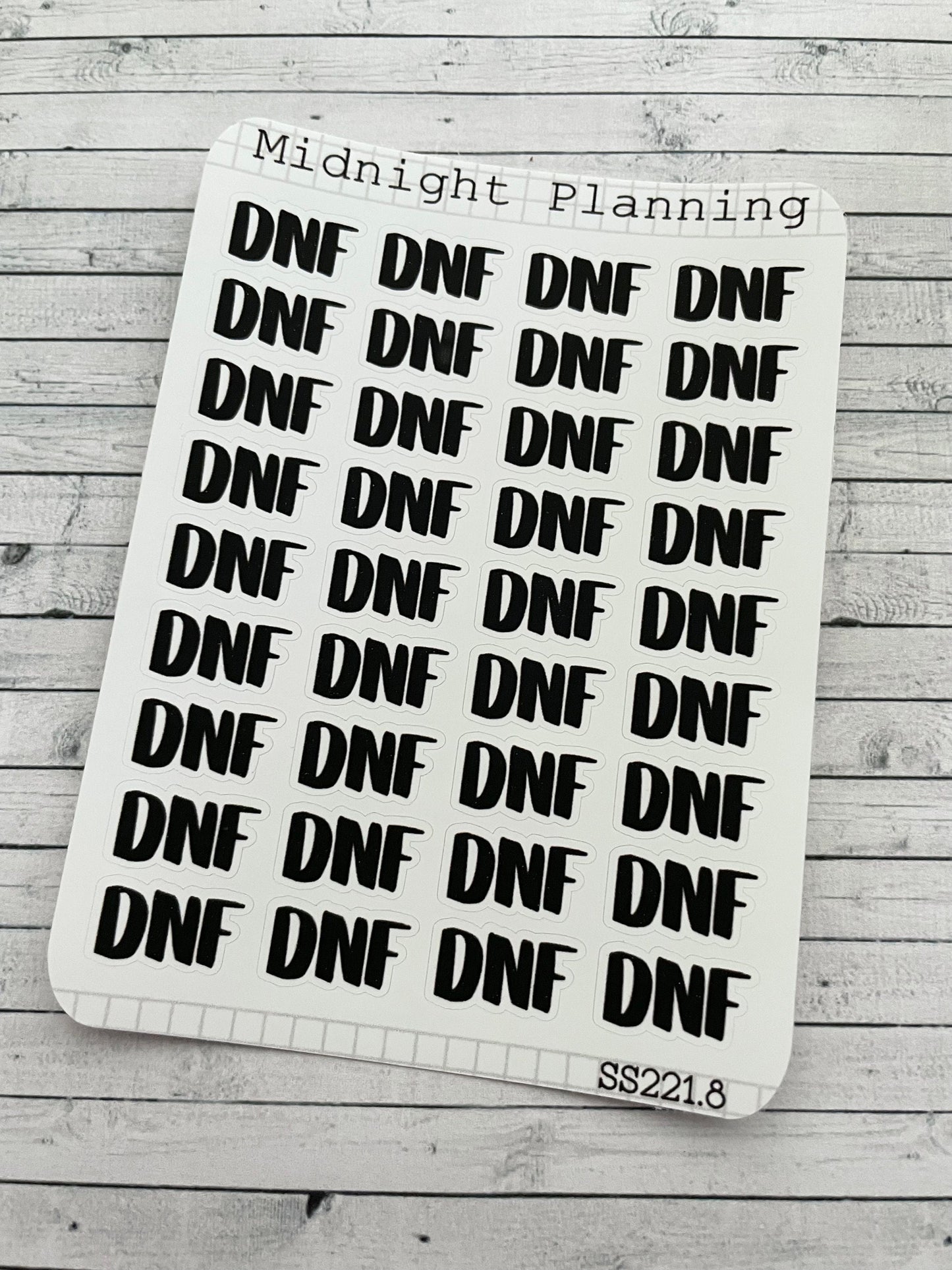 DNF, Did Not Finish, Script Allocators and Titles That Are Functional and Handmade Planner Sticker Sheets