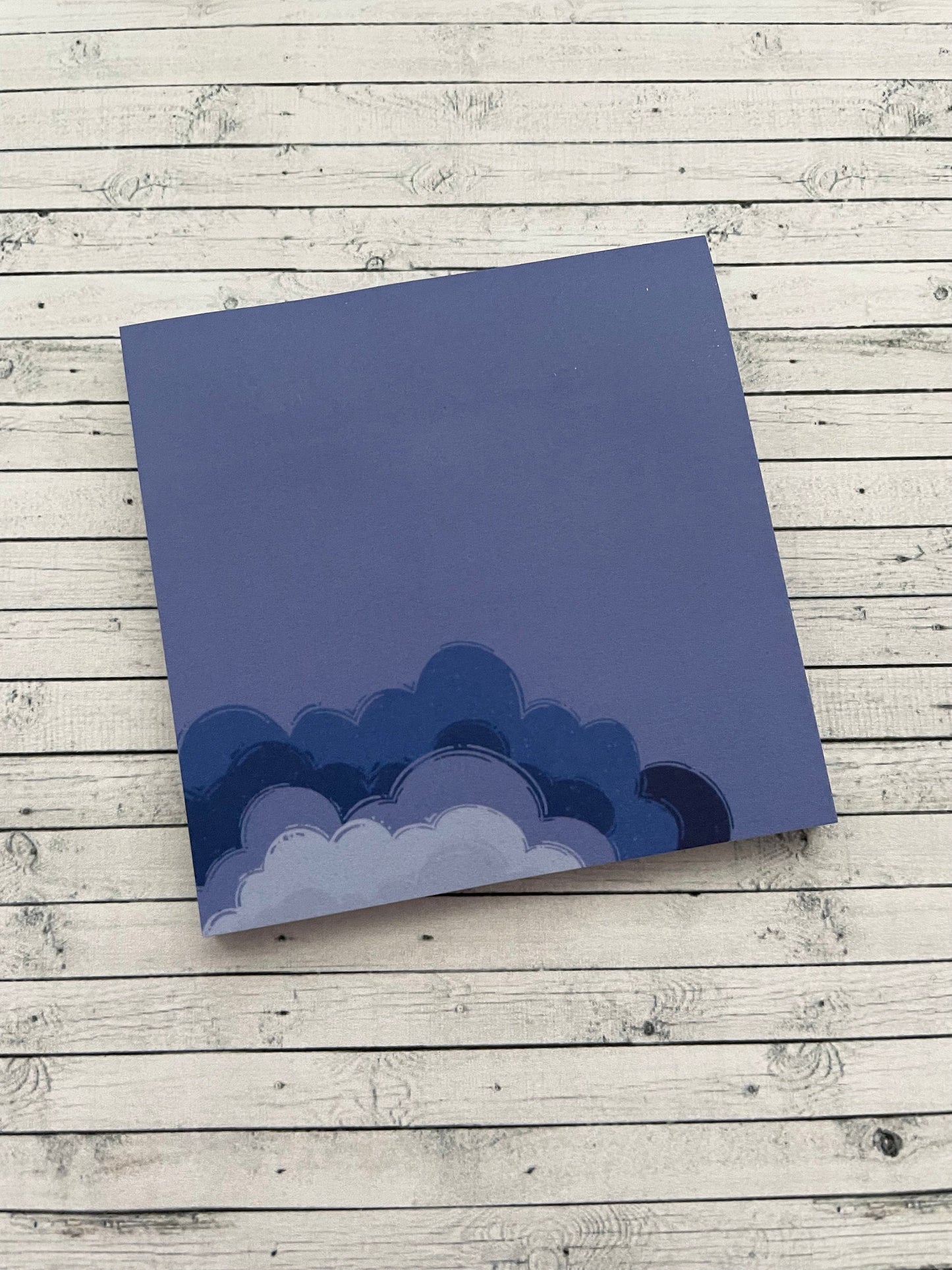 Dark Sky, With Clouds Decorated, Square Post-It Sticky Notes