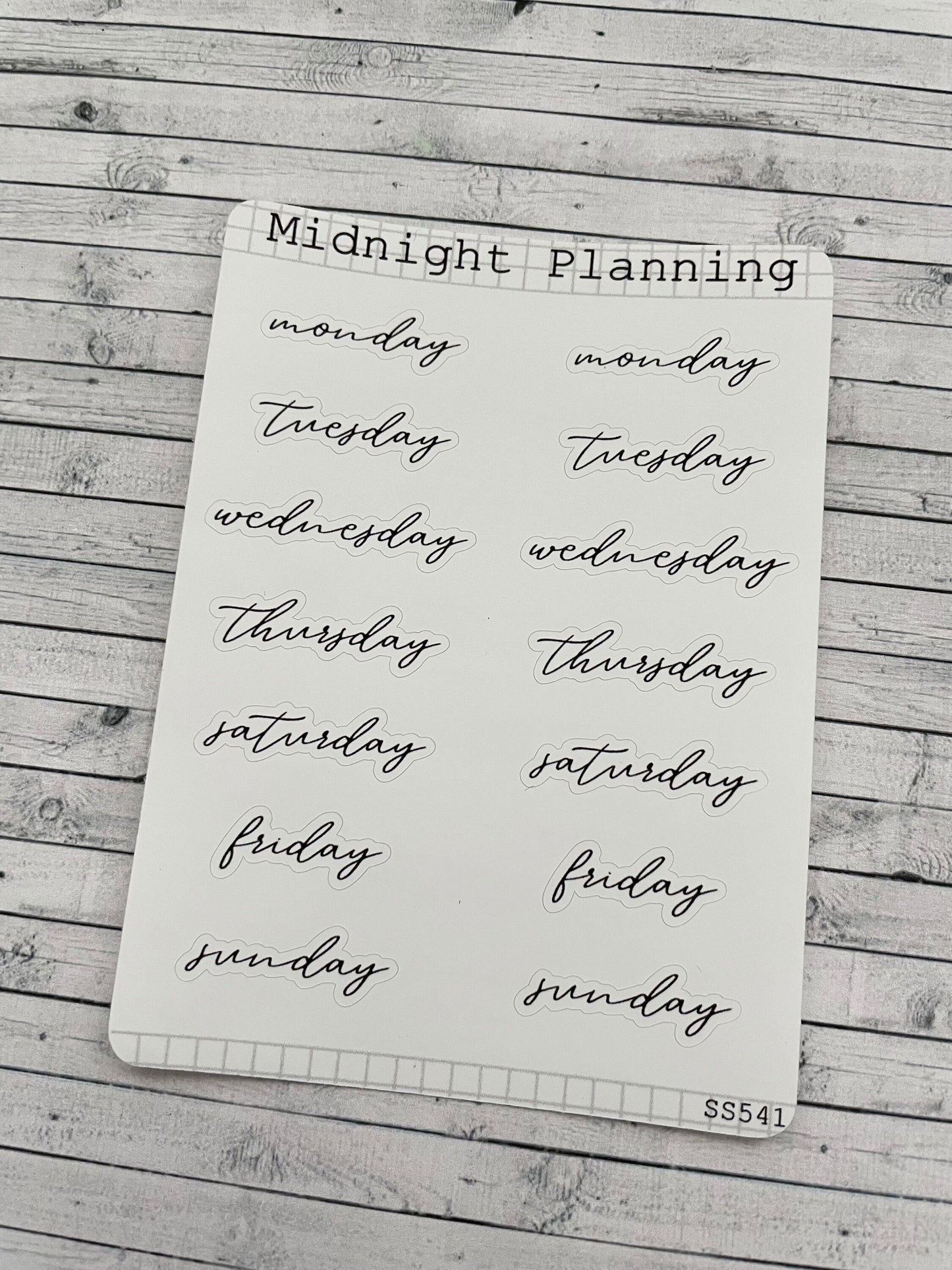 Weekly Labels In Font Twenty Two