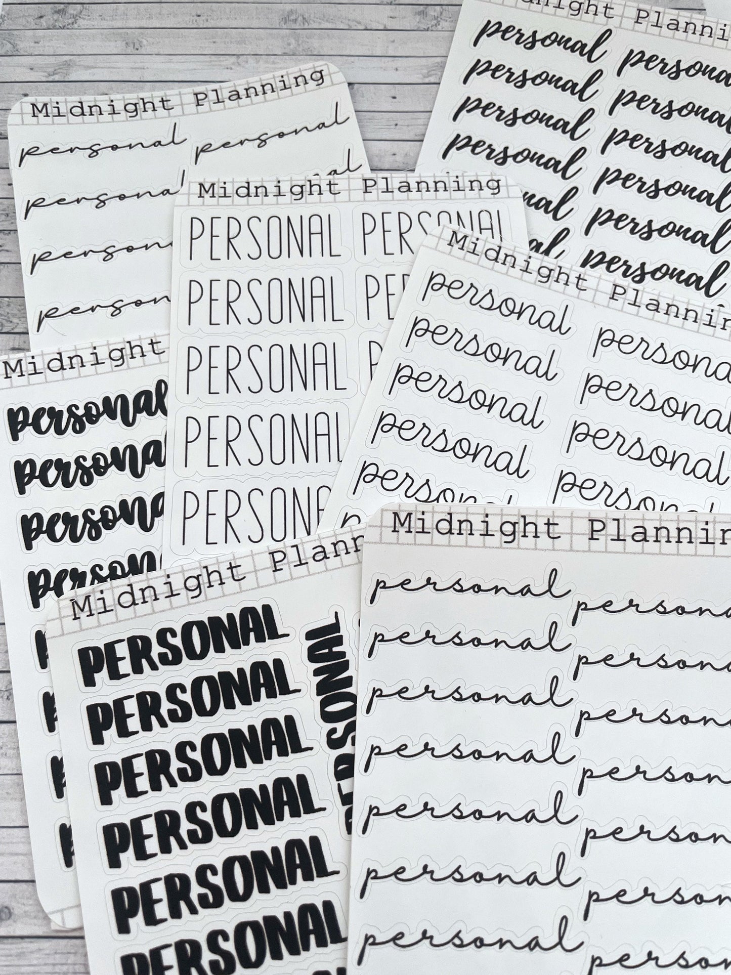 To do List Labels In Font Six, Personal List, Functional and Handmade Planner Sticker Sheets
