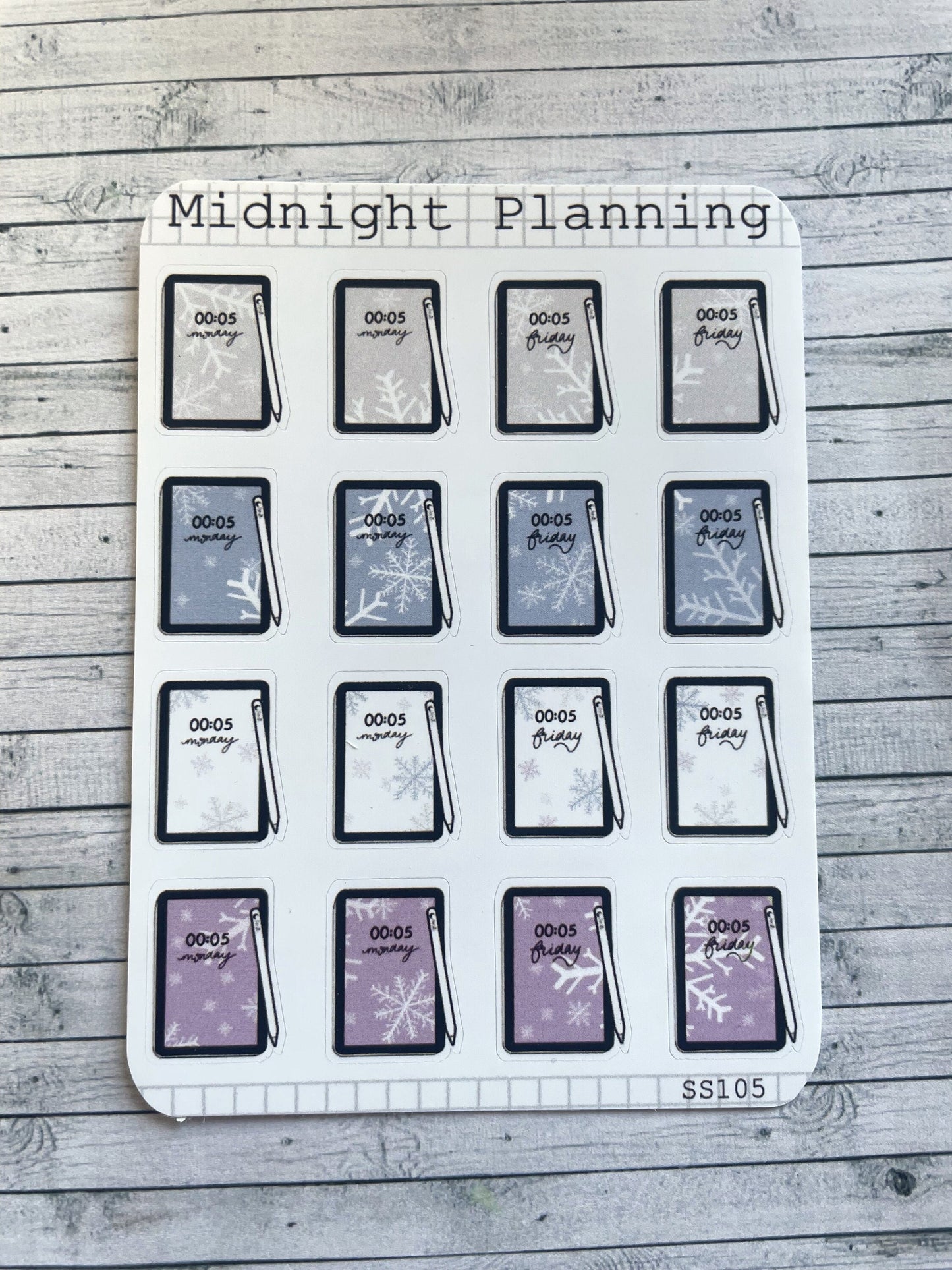 iPad Snowflake Christmas Stickers Sheets