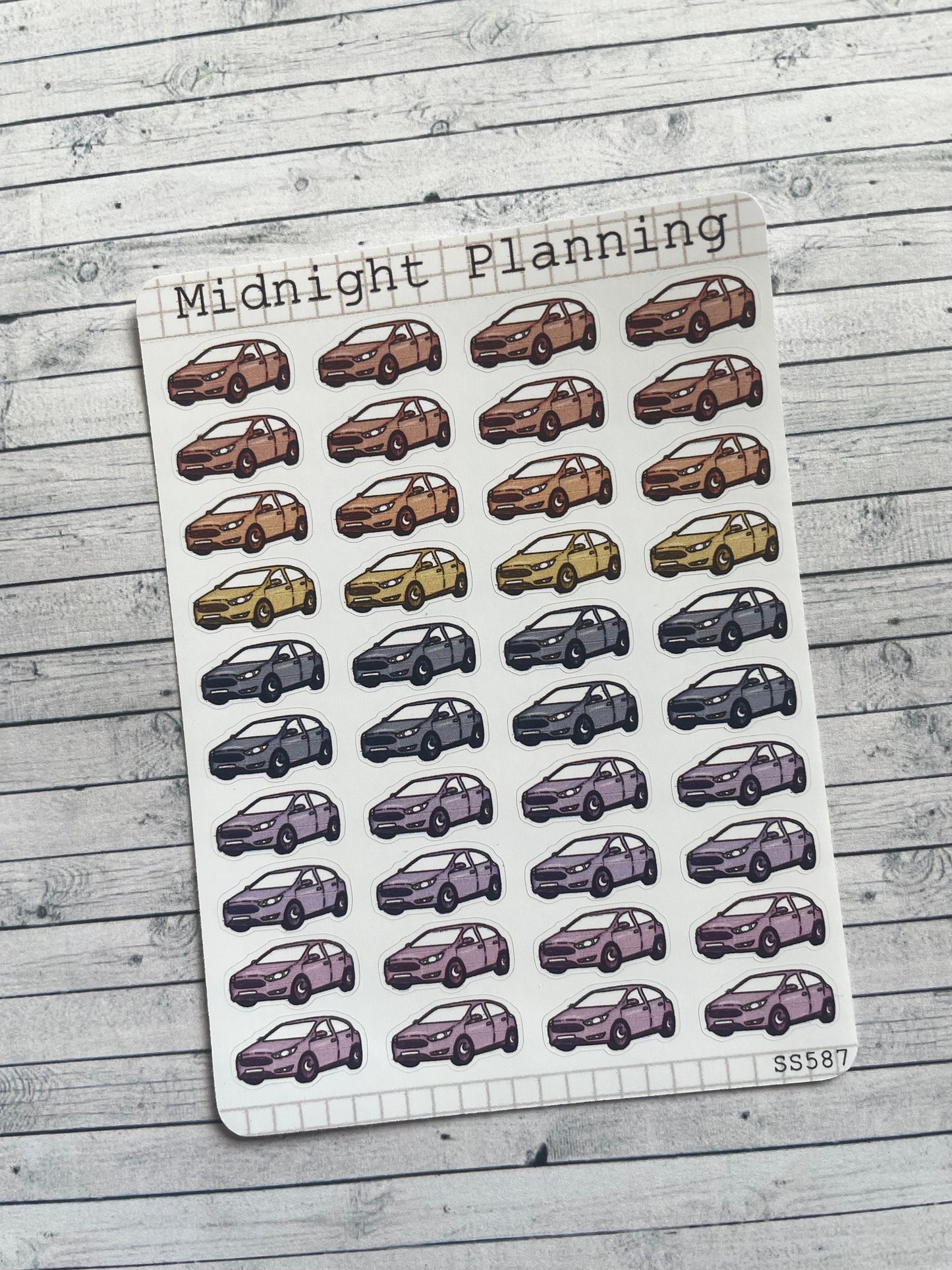 Car and Travel Stickers, Functional and Handmade Planner Sticker Sheets