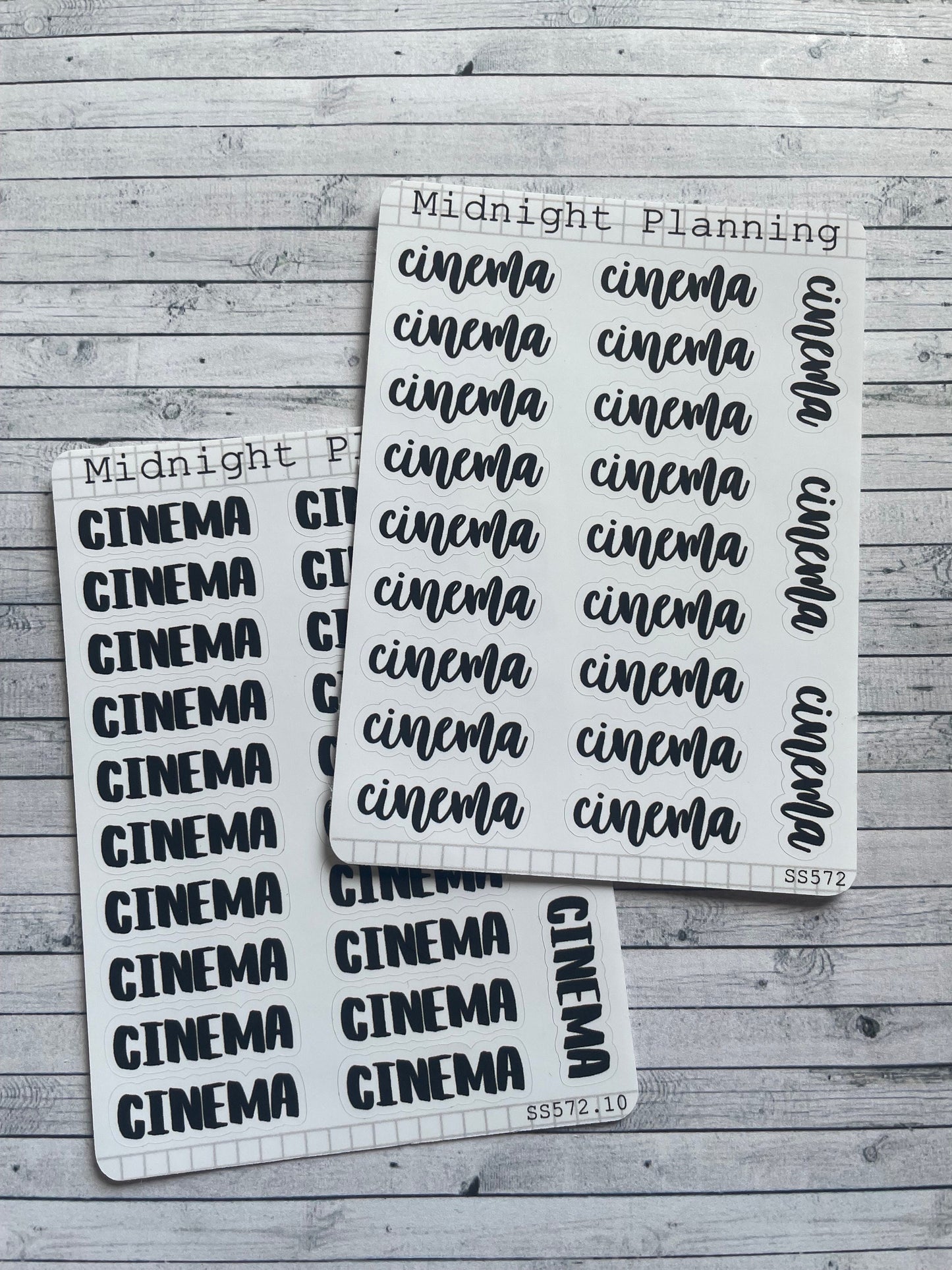 Cinema, Script, Titles That Are Functional and Handmade Planner Sticker Sheets