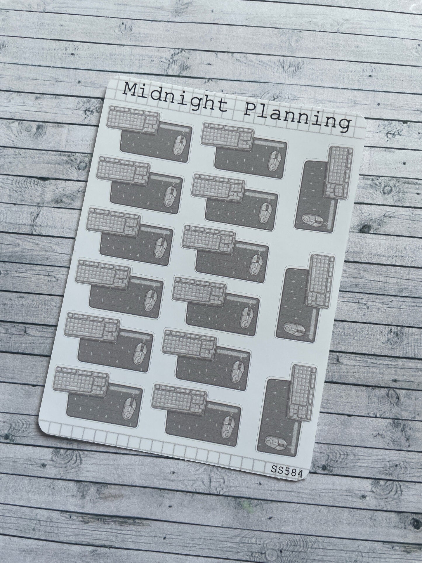 Keyboard and Mouse, Work, Office Time Stickers, Functional and Handmade Planner Sticker Sheets