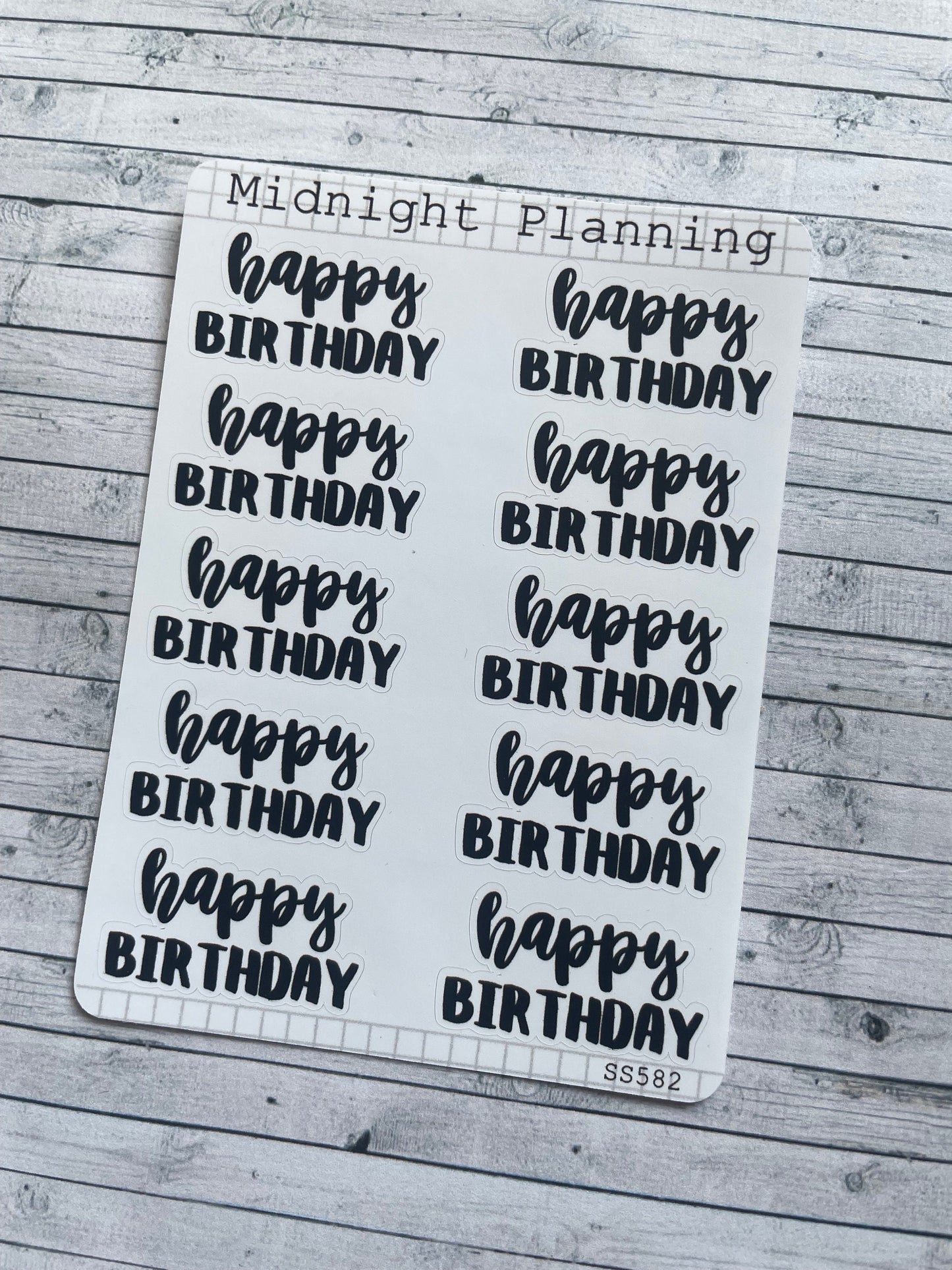 Happy Birthday, Script, Titles That Are Functional and Handmade Planner Sticker Sheets