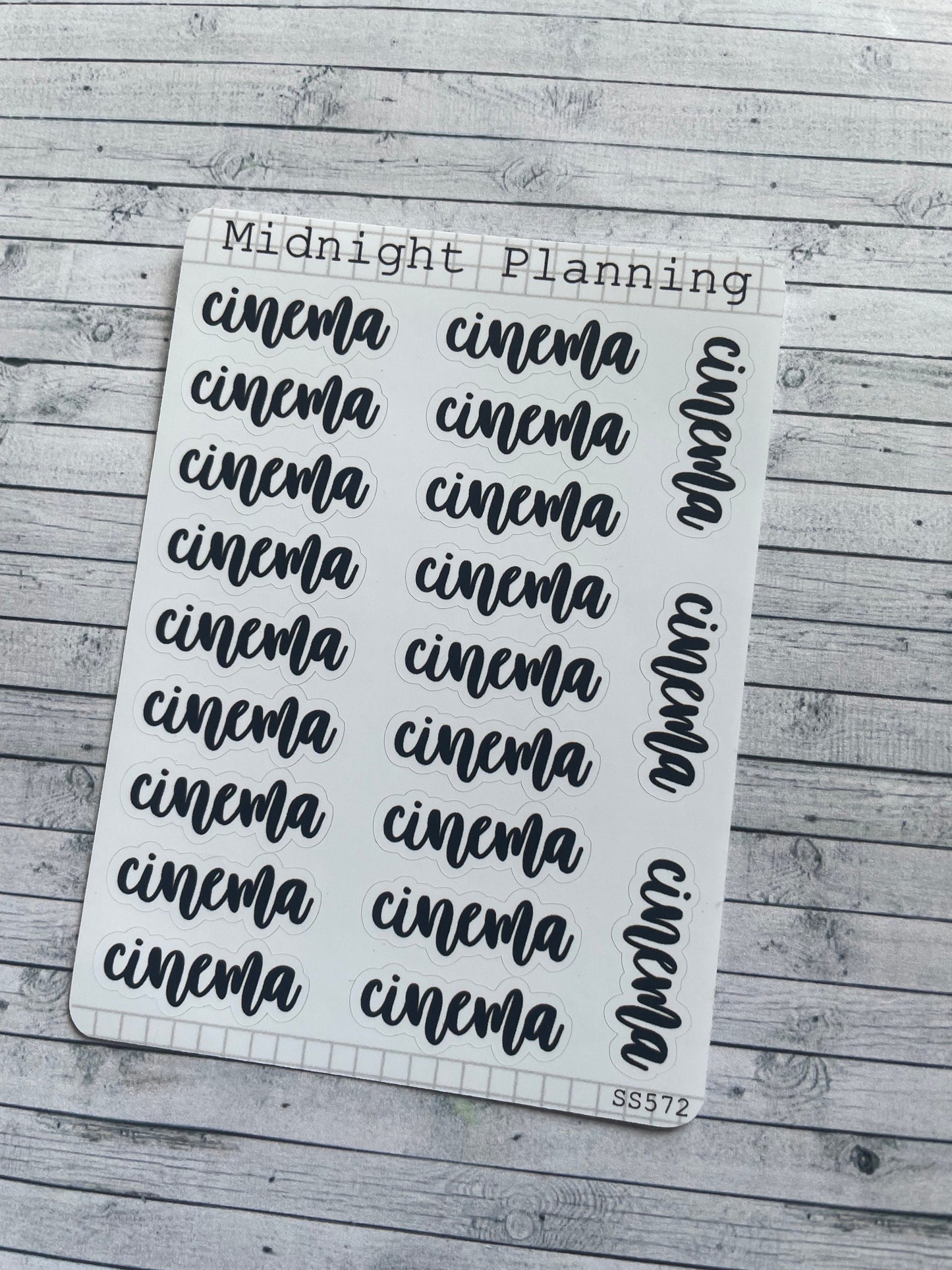 Cinema, Script, Titles That Are Functional and Handmade Planner Sticker Sheets