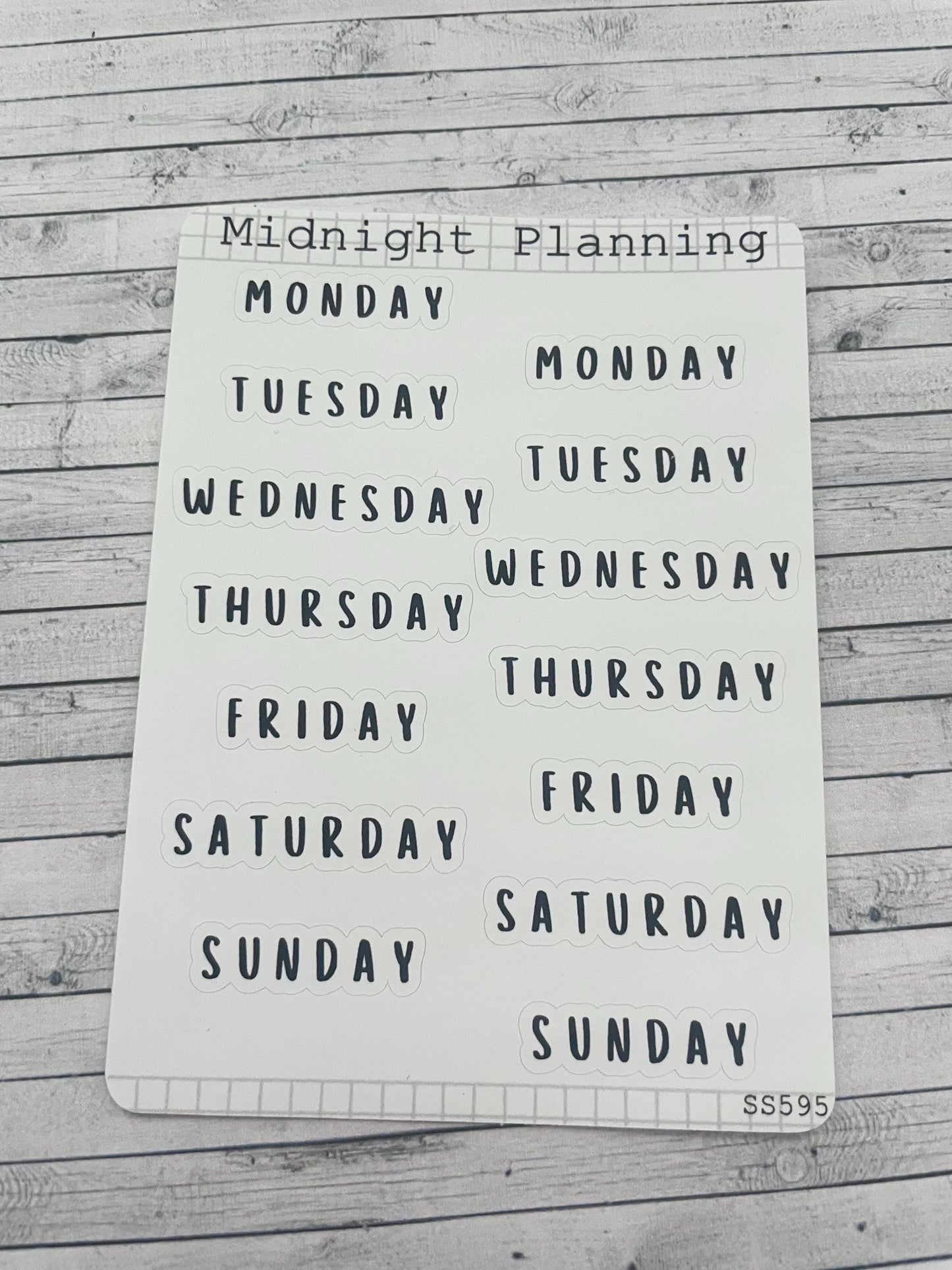 Weekly Labels In Font Twenty