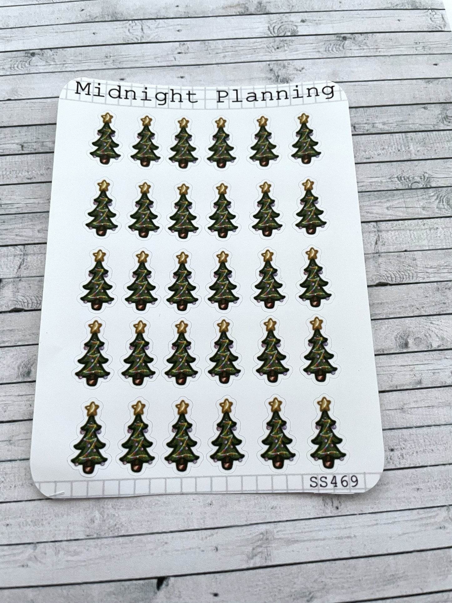 Christmas Tree Stickers, Functional and Handmade Planner Sticker Sheets