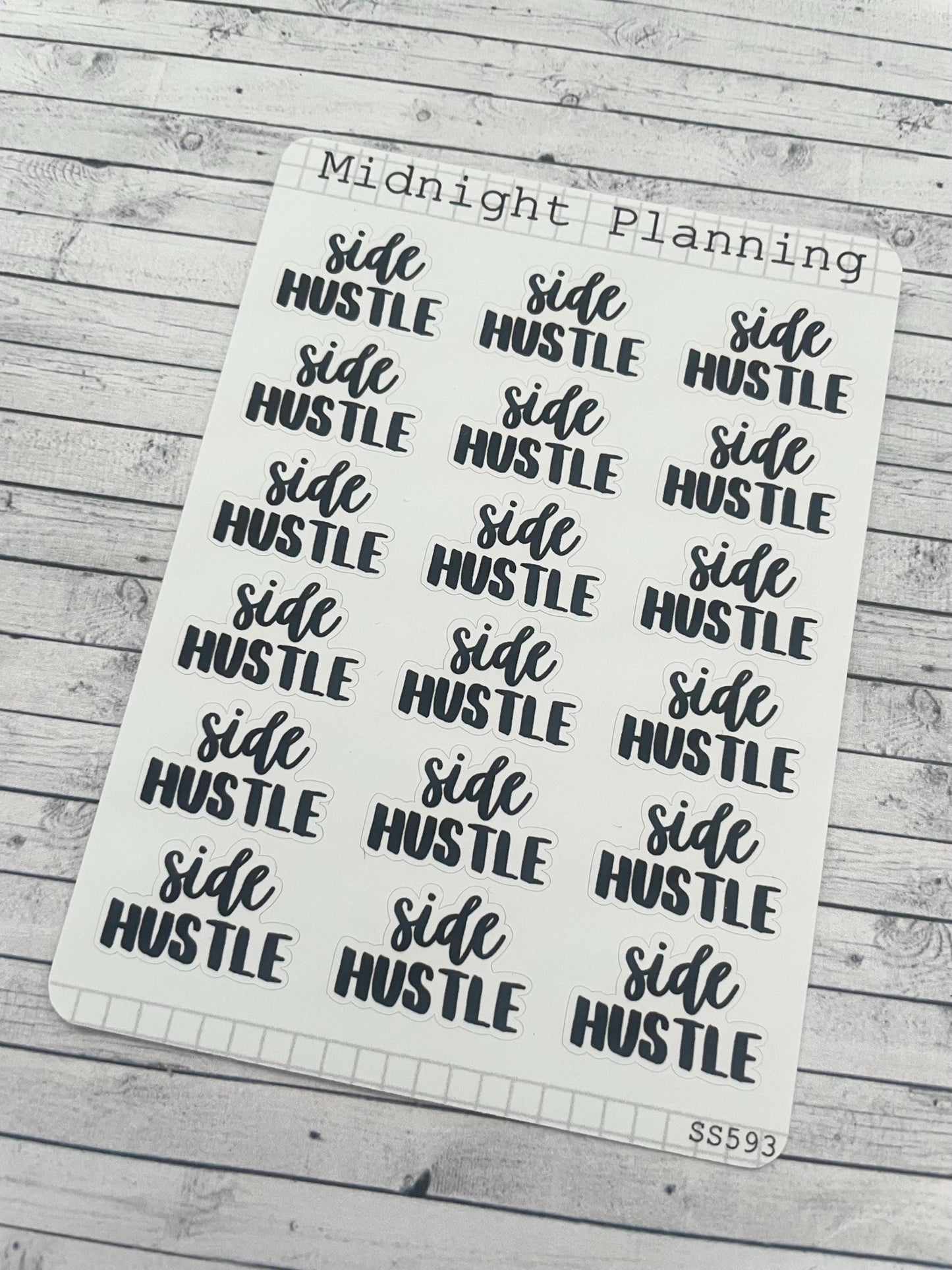 Side Hustle, Script, Titles That Are Functional and Handmade Planner Sticker Sheets