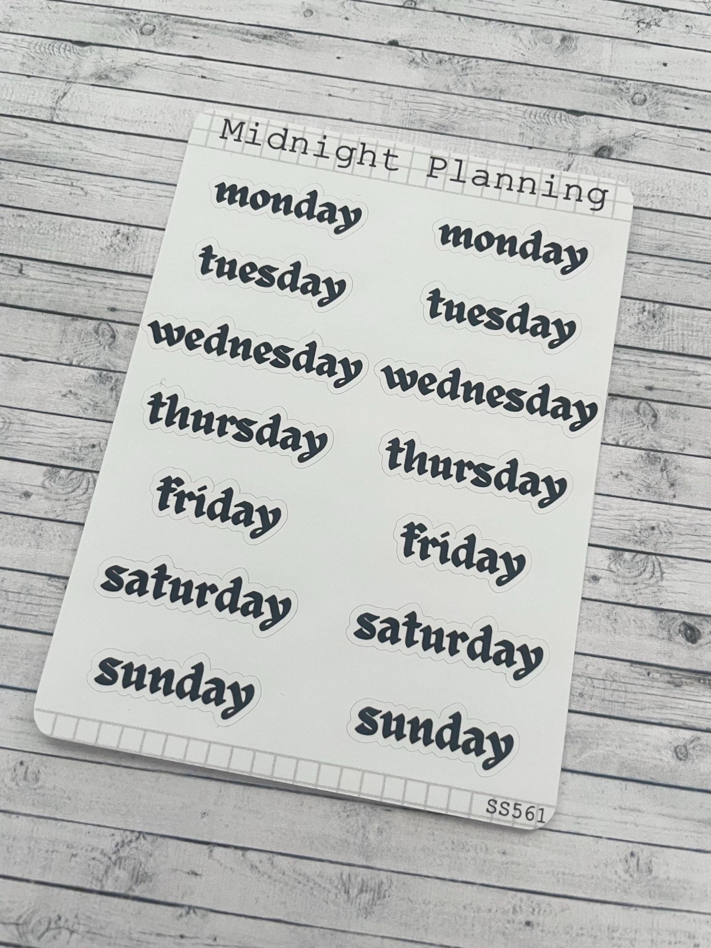 Weekly Labels In Font Seventeen