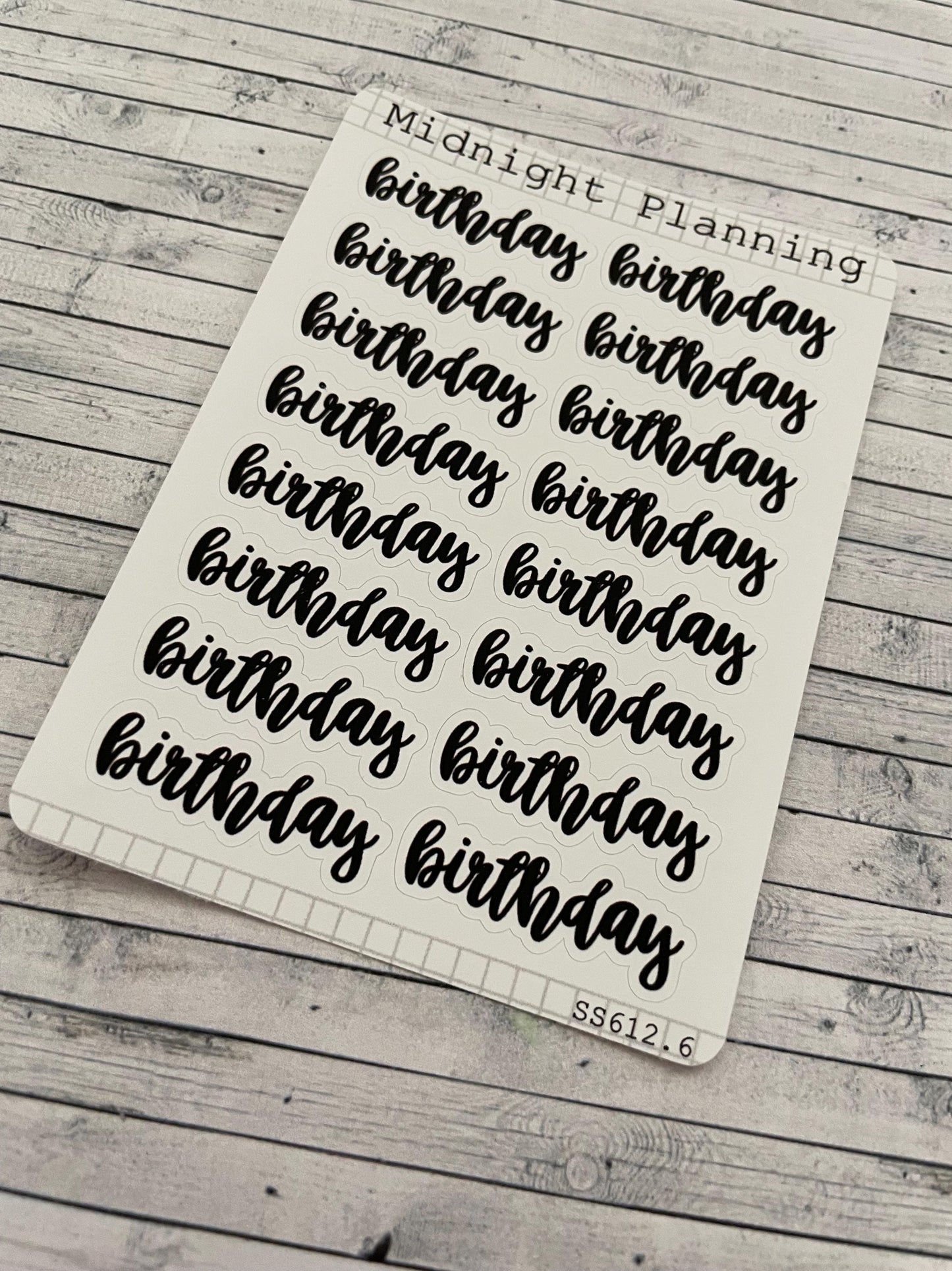 Birthday Script, Titles That Are Functional and Handmade Planner Sticker Sheets