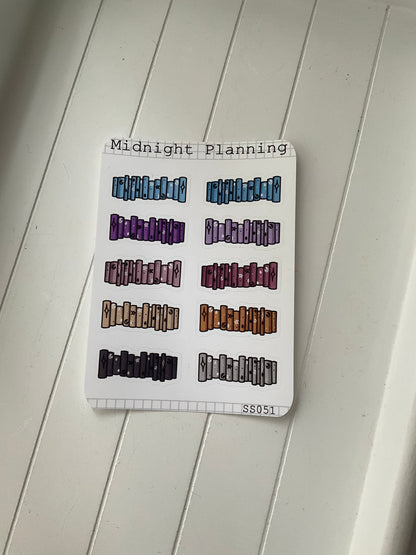 Bookish Stack Stickers, Functional and Handmade Planner Sticker Sheets