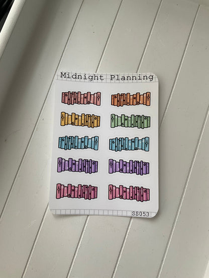 Bookish Stack Stickers, Functional and Handmade Planner Sticker Sheets
