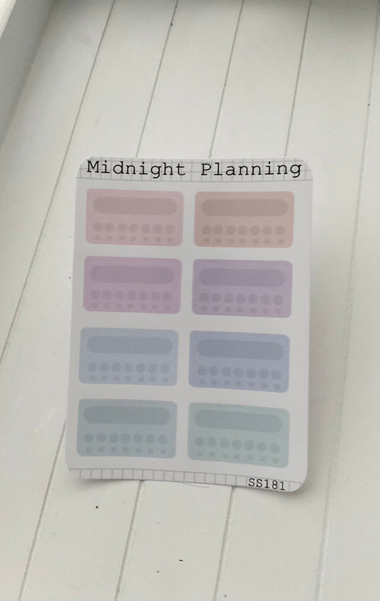 Weekly Check Off Trackers in Pastel, Functional and Handmade Planner Sticker Sheets