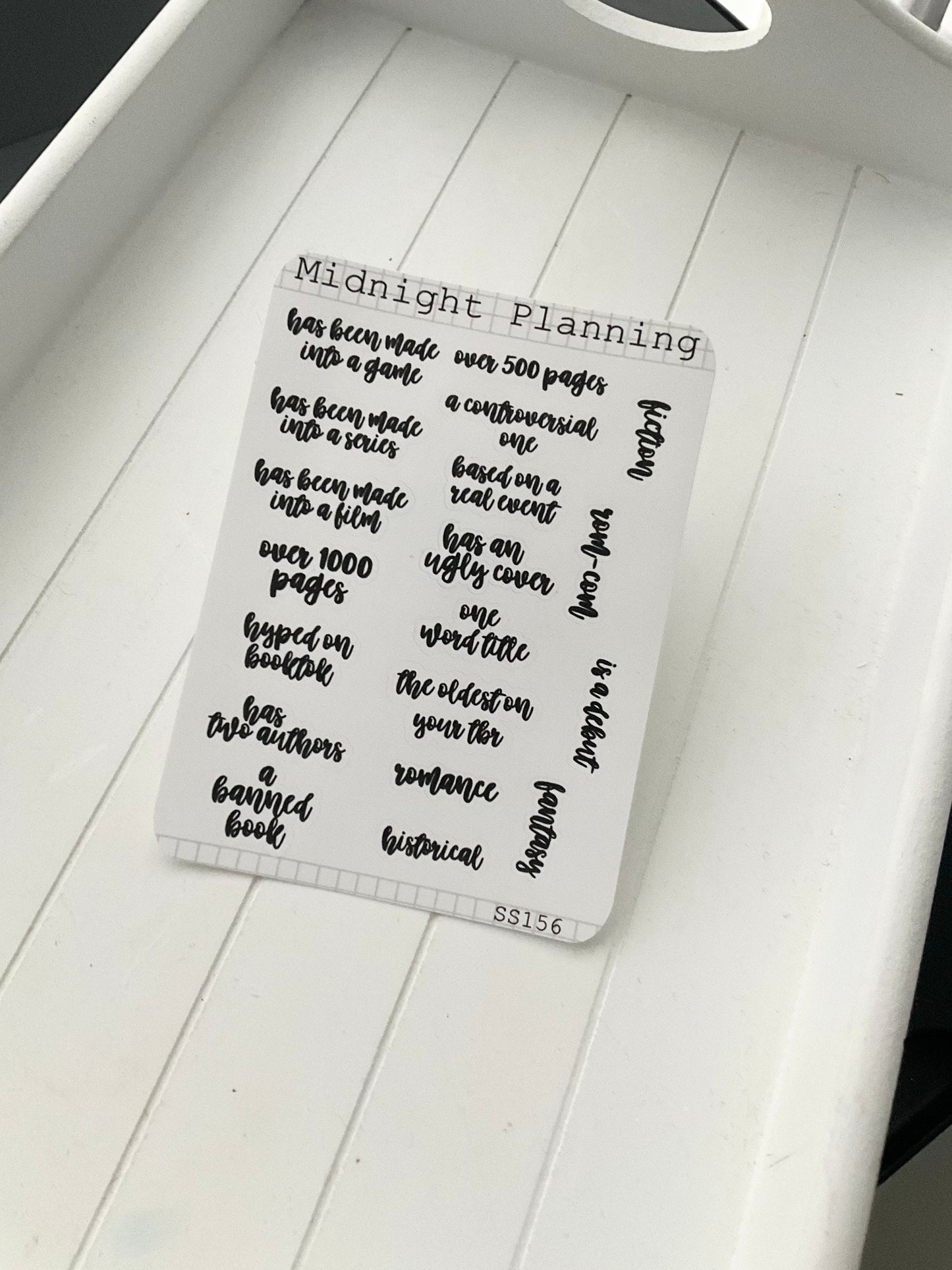 Reading Challenge Tasks in Font Six, Functional and Handmade Planner Sticker Sheets