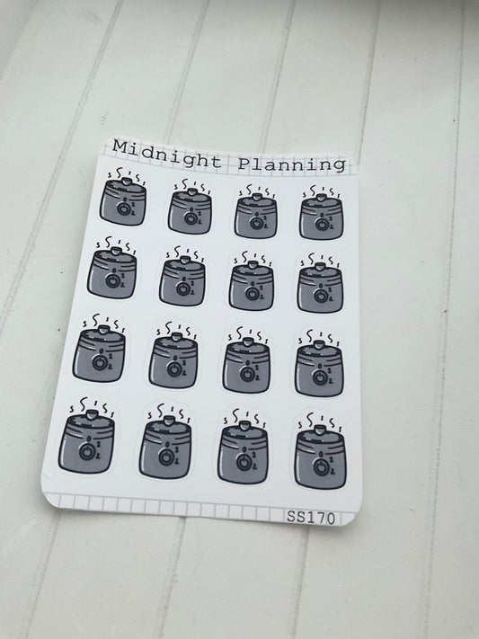 Slow cooker, Functional and Handmade Planner Sticker Sheets